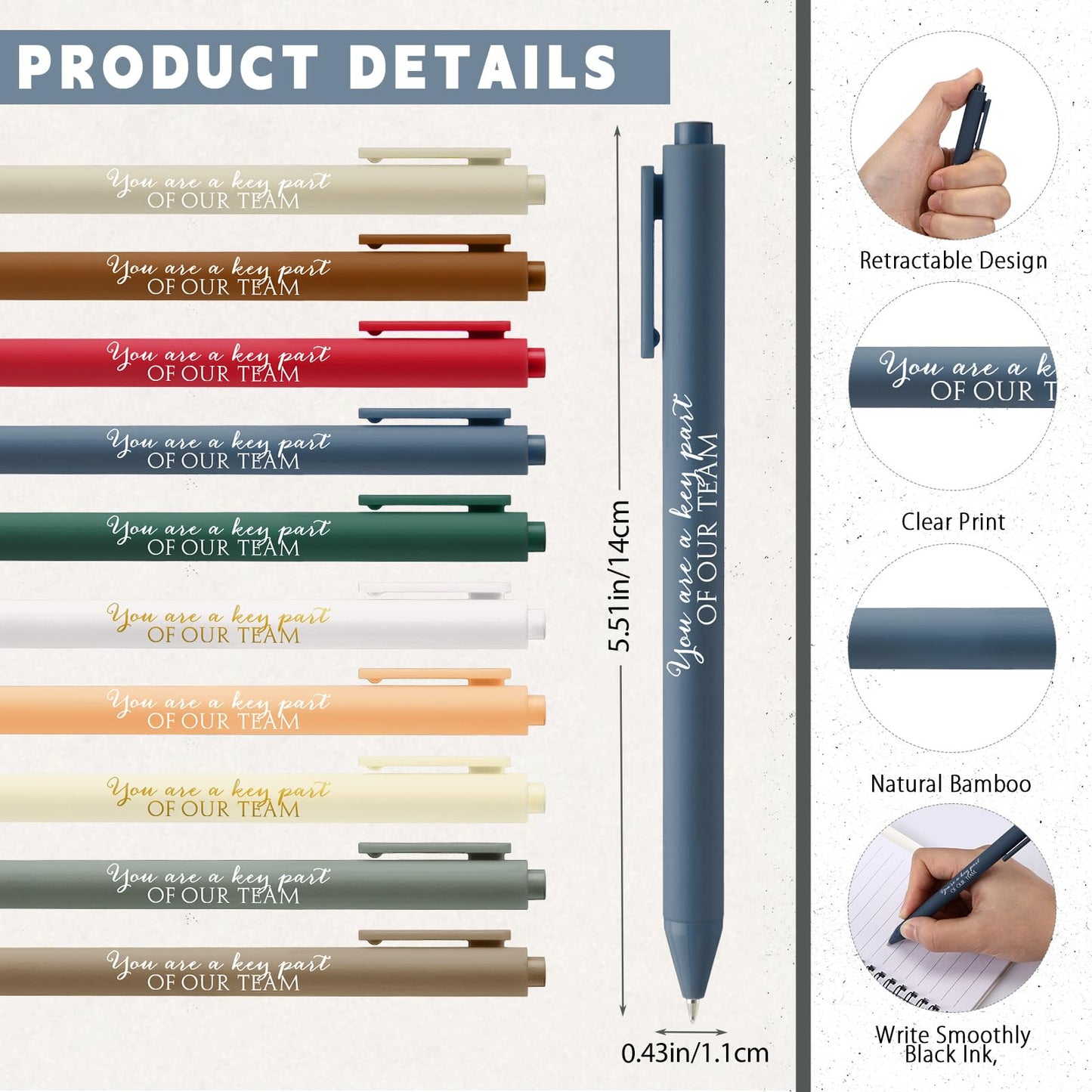 Jetec 25 Sets Employee Appreciation Gifts Bulk Inspirational Spiral Notebooks Journals with Ballpoint Pen Thank You Gifts for Team Coworker Staff Office Nurse(Team)