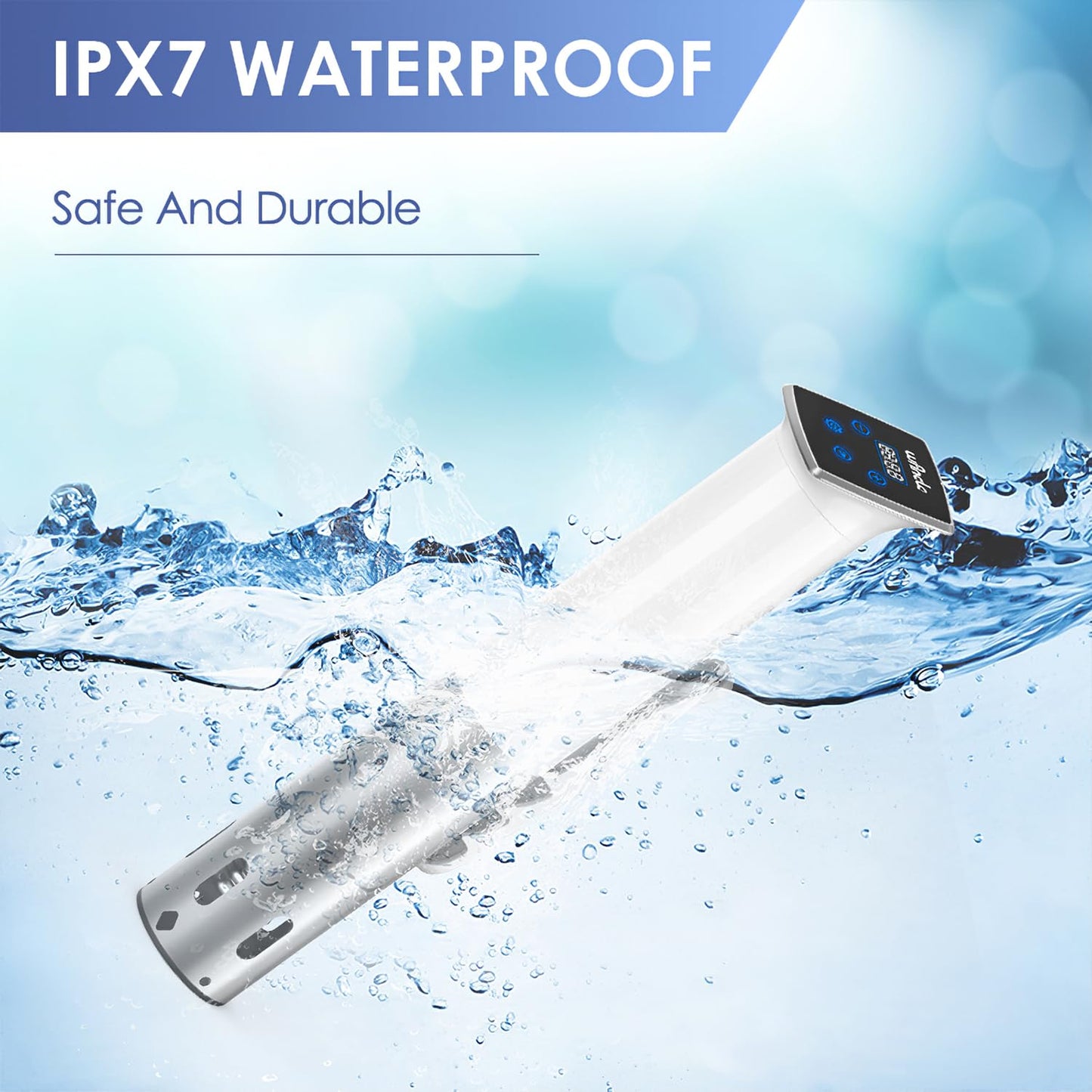Wancle Sous Vide Machines, 1100 Watts Sous-Vide Cooker Immersion Circulator, IPX7 Waterproof, Quiet, Easy to Use for Home Chefs