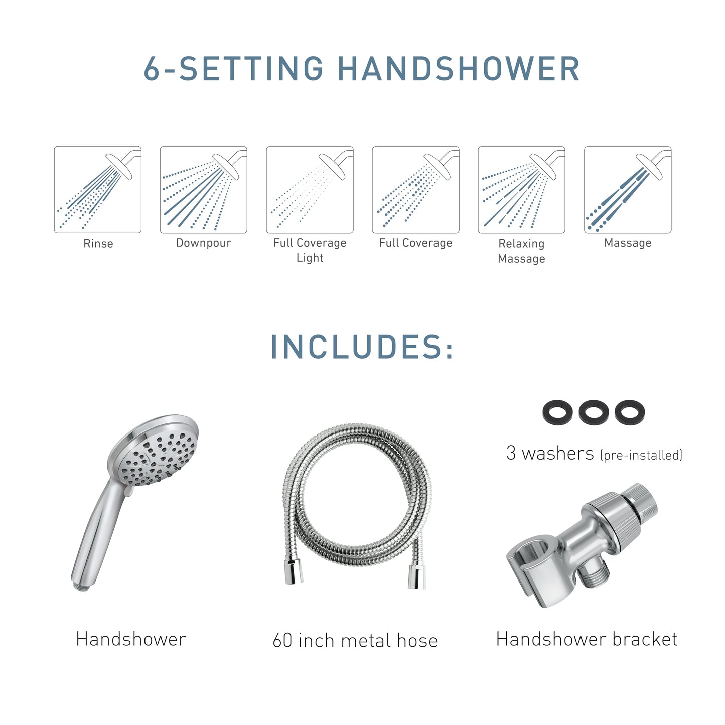 Moen Attune Shower Head with Handheld Sprayer, 6 Shower Head Spray Settings, Chrome Finish, 218H0