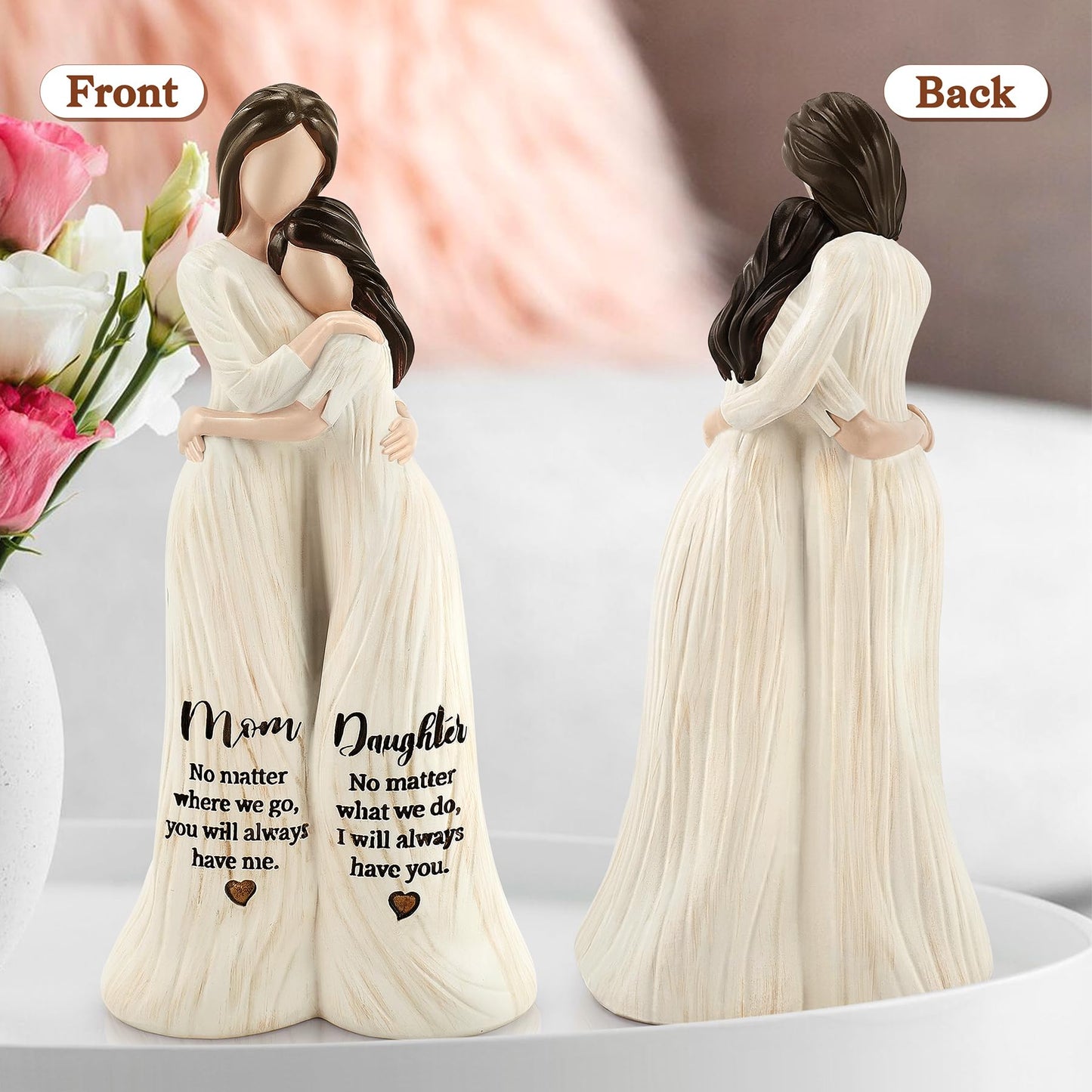 Mom Birthday Gifts from Daughter, Gift for Moms and Daughters, Mom and Daughter Figurines, Mom's Gifts from Daughter, Gift for Mother's Day Birthday, Sculpted Hand-Painted Figurine