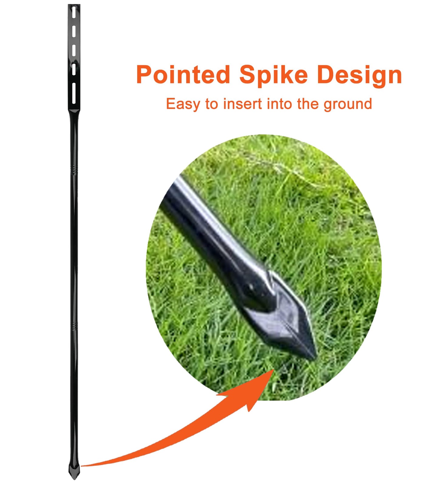 Metal Stakes for Yard Signs, 72-Inch Heavy Duty Posts, Black, 2-Pack