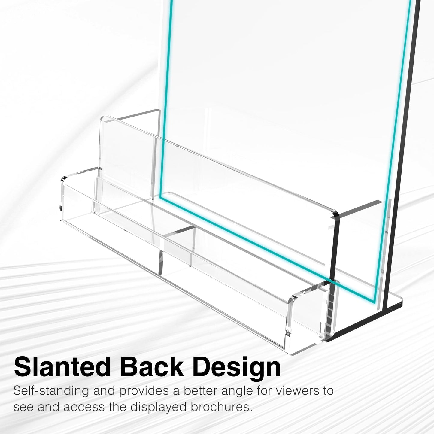 HLF-ho Brochure Holder 8.5x11 Inch Acrylic Literature Holders Clear Flyer Display Stand with Business Card Slot Pamphlet Holder Multi Purpose Organizer for Office, Lobby, Hotels, Trade Shows, 4 Pack