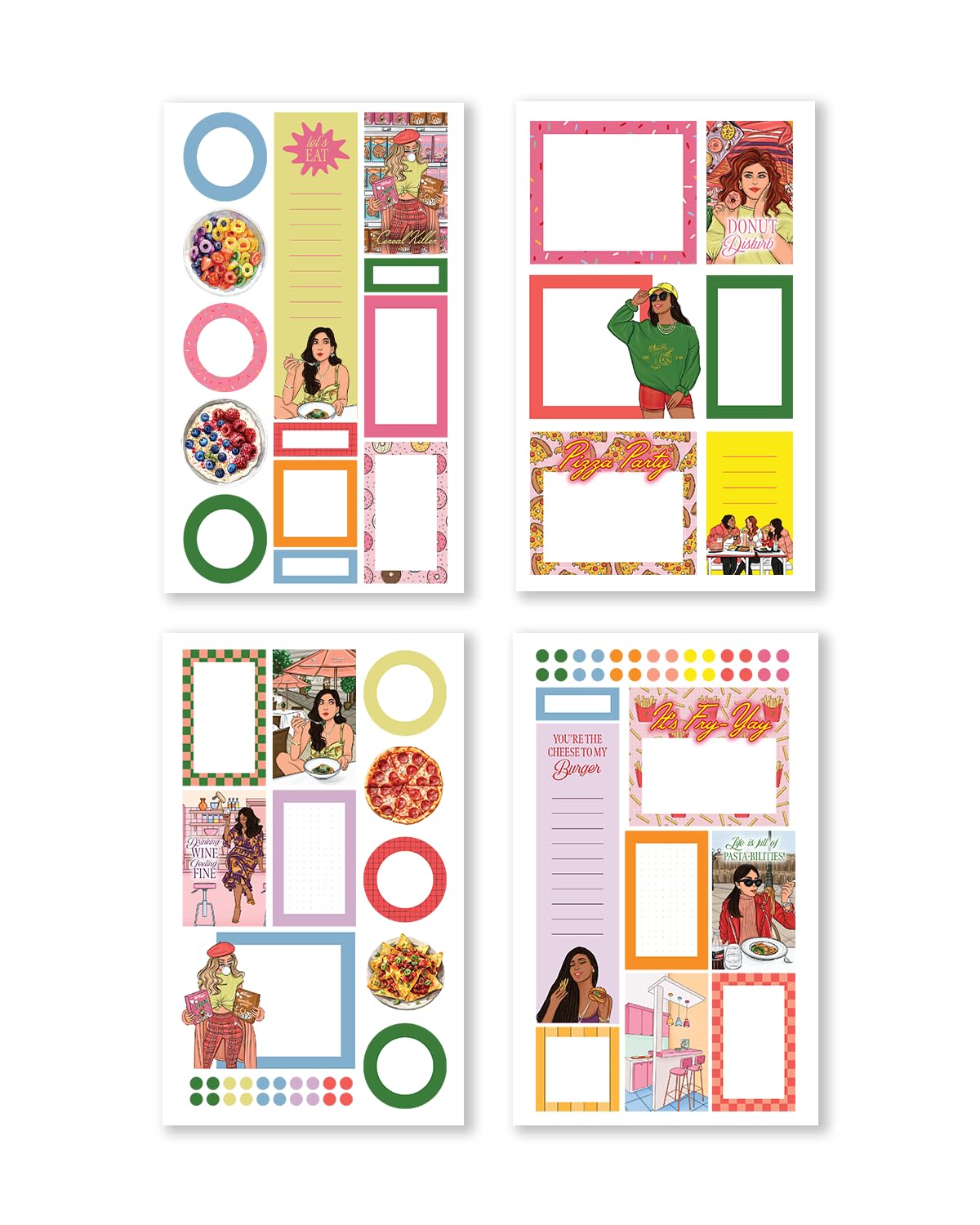 Rongrong Foodie Queen Planner Stickers Book for Planners, Calendars, Journals and Projects – Premium Quality Hand Drawn Transform Your Meal Planning - Scrapbook Stickers – 25 Pages