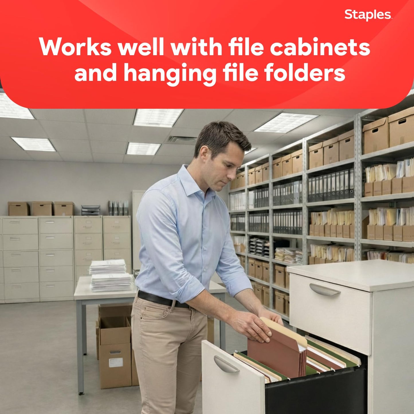 Staples Reinforced File Pockets, Letter Size, Expands Up to 5.25", Heavy‑Duty Brown Accordion Folders with Strong Gussets – 10/Pack