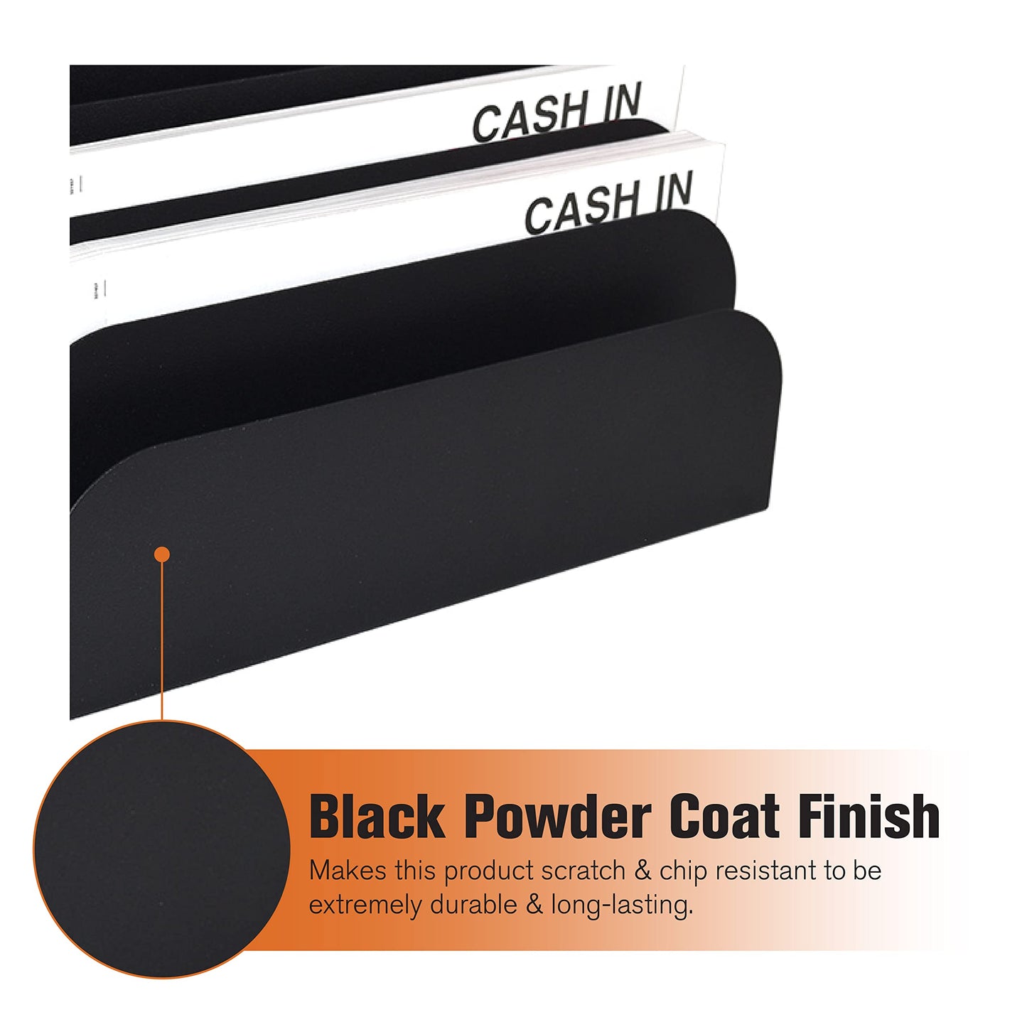 BankSupplies STEELMASTER Steel Cashier Pad Rack - 8 Slot File & Desk Organizer - Paper Organizer - Black Powder Coat Finish - Scratch & Chip-Resistant - Forms, Applications, Deposit Slips & Checks