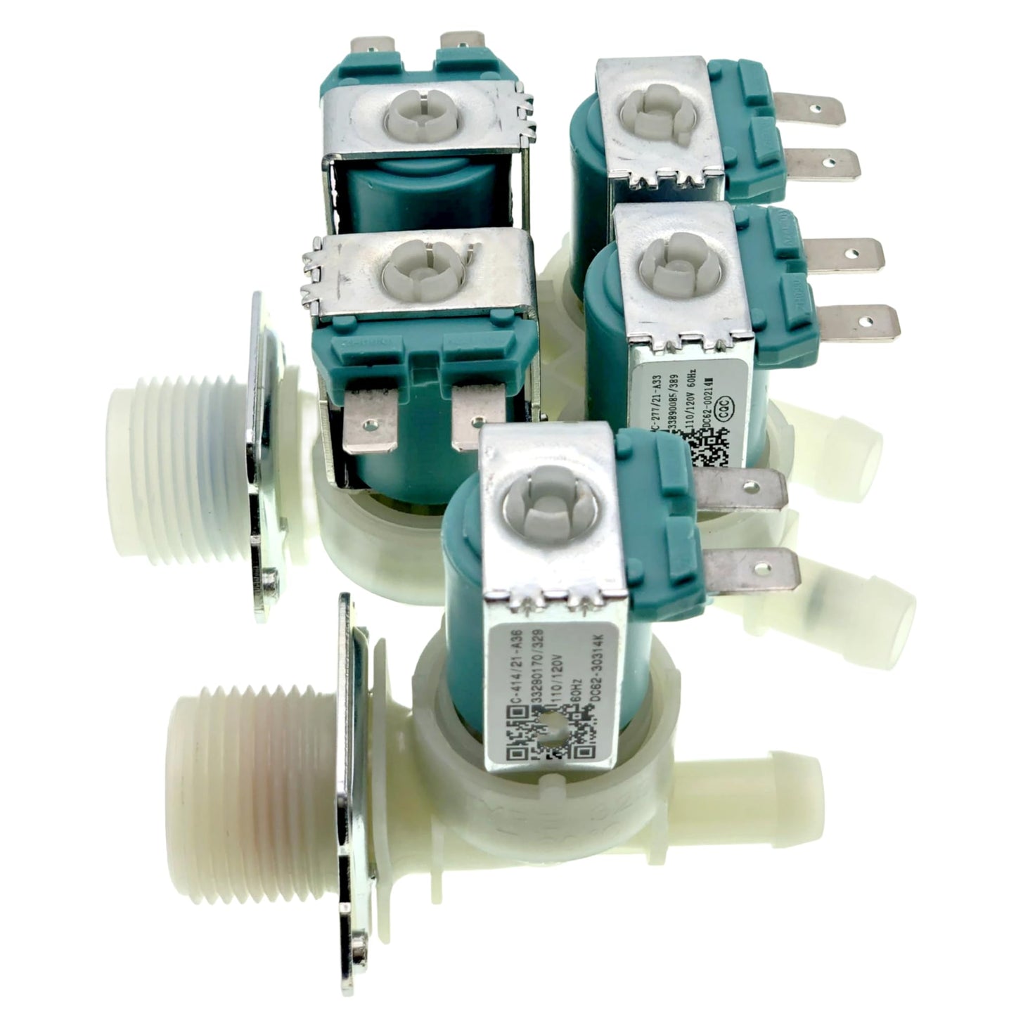 DC62-00214M+DC62-30314K Washer Cold & Hot Water Inlet Valve Fit for Samsung, Maytag Washer, Replace AP5623062, 2979589, PS4208704, DC62-30314H, 1810145 120V 60Hz.