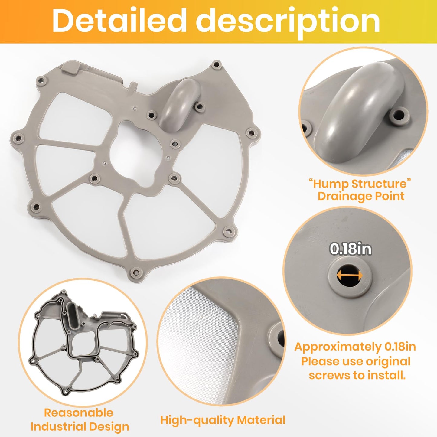 Upgrade DD81-01635A For Samsung Dishwasher Mesh Filter Sump Filter (Hump Version) - Compatible With Samsung Dishwasher Parts (Match DD81-01634B Sump-Cover)