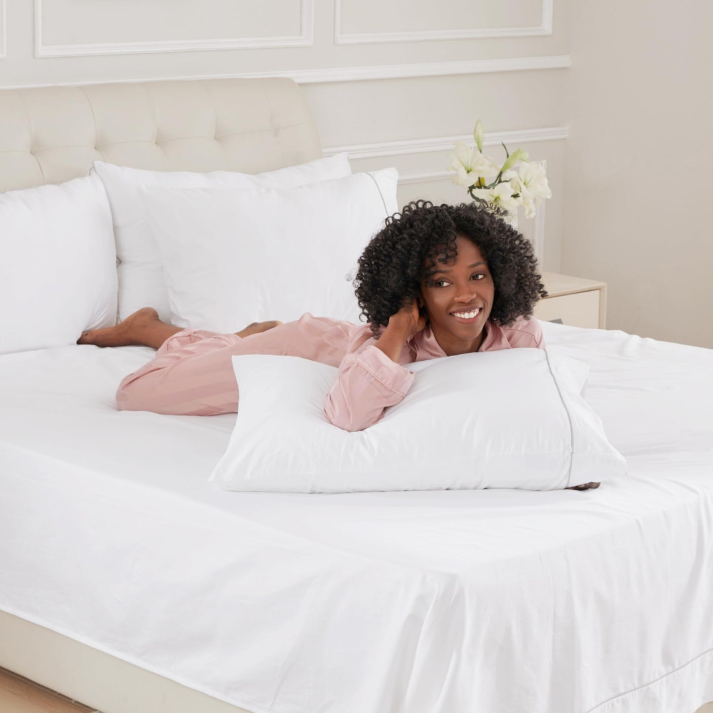 sunflower Extra Deep Pocket Queen Sheet Sets Fits 18"-24" in Deep Mattress -100% Cotton Queen Sheet Set, White Hotel Luxury Soft Breathable Sheet Sets for Queen Bed Deep Pocket