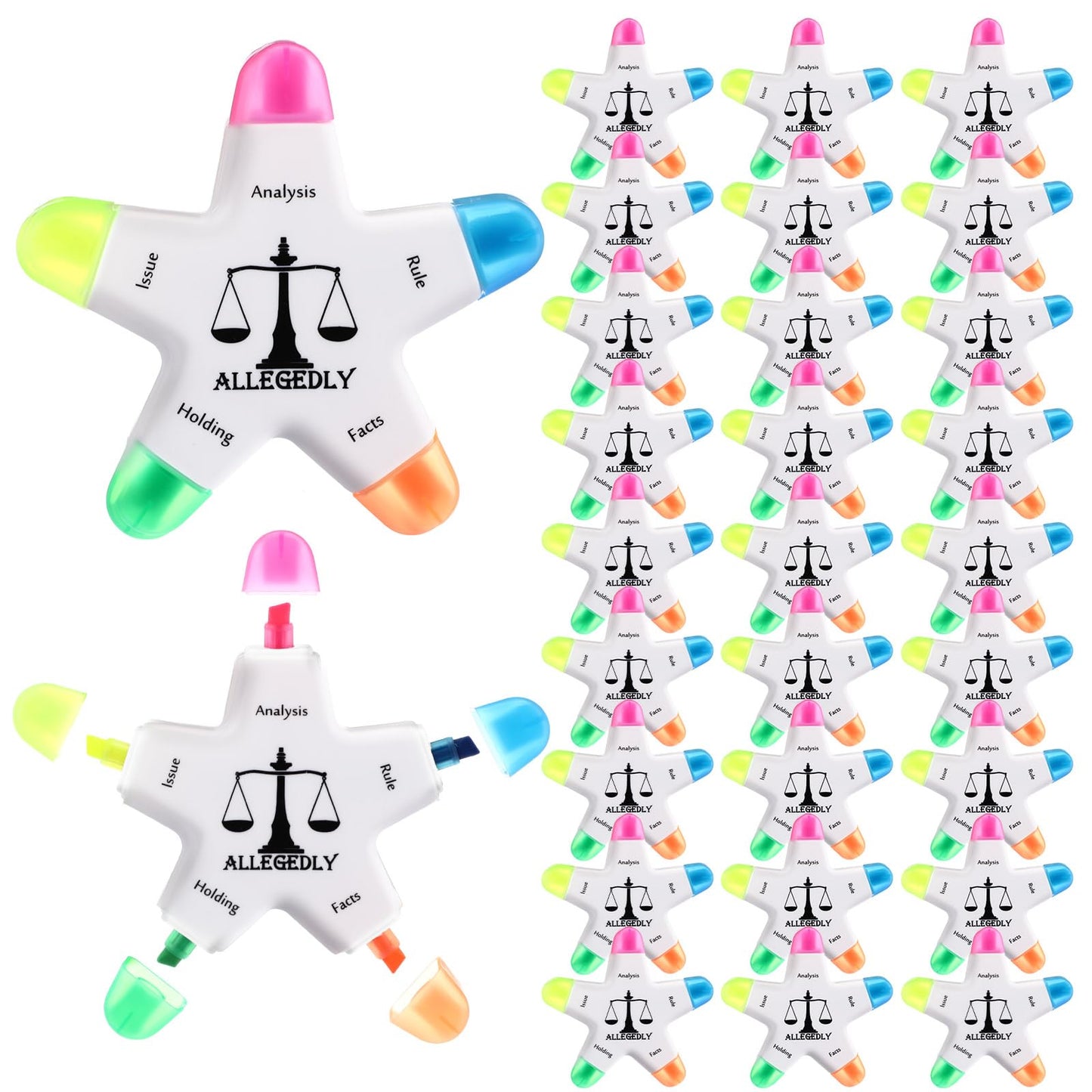 Chivertion 30 Pcs Law School Graduation Gifts Star Shape Briefing Highlighters Brush Affirmation Supplies Inspirational Appreciation Gifts for End of Year Law Students Lawyer Women