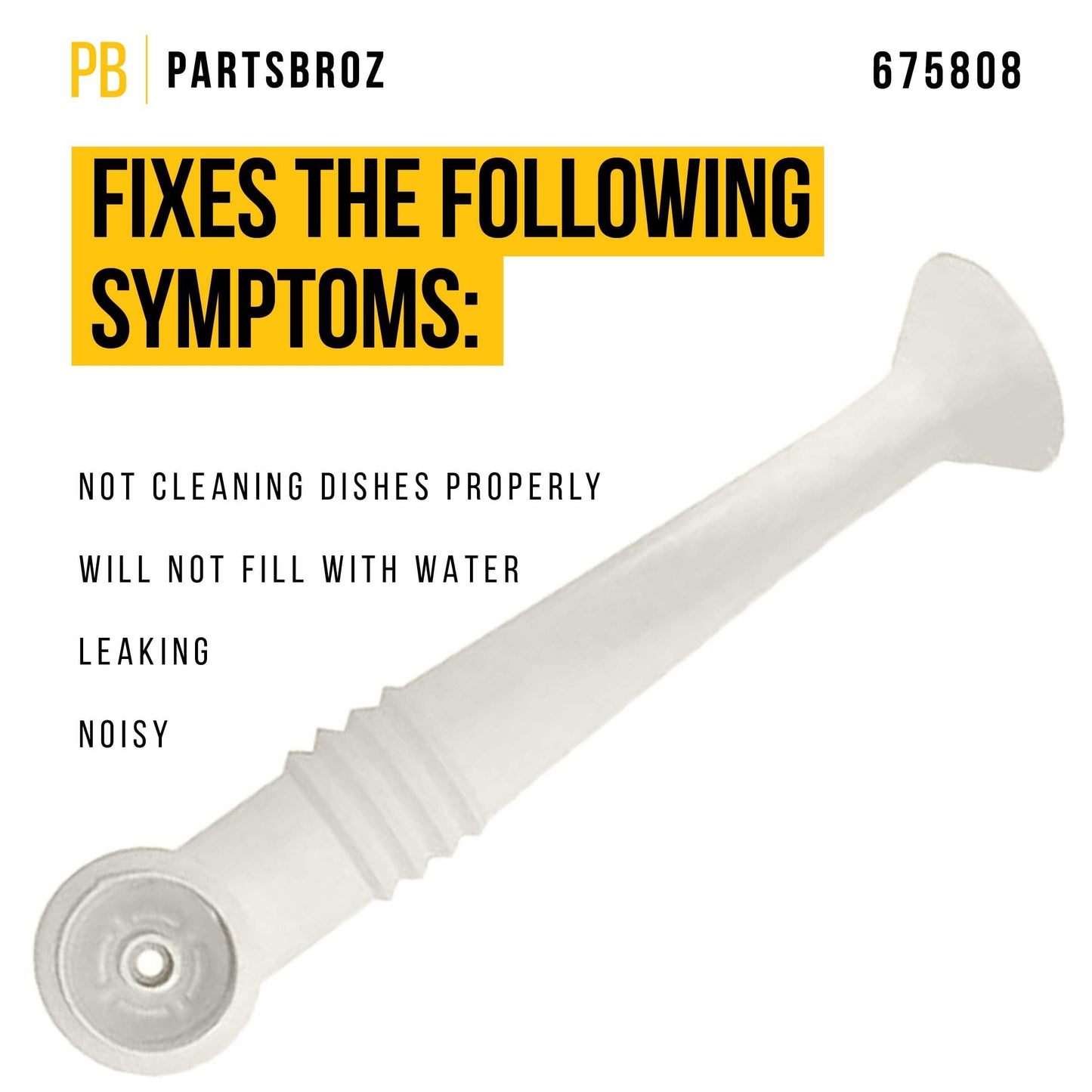PartsBroz Middle Spray Arm Kit 675808 - Compatible With Whirlpool Kenmore KitchenAid Dishwasher - Replaces 679719 AP3115182 PS382824 3378147 3379644 9742989 9742992 9742995 9743210 675808C2 675808VP