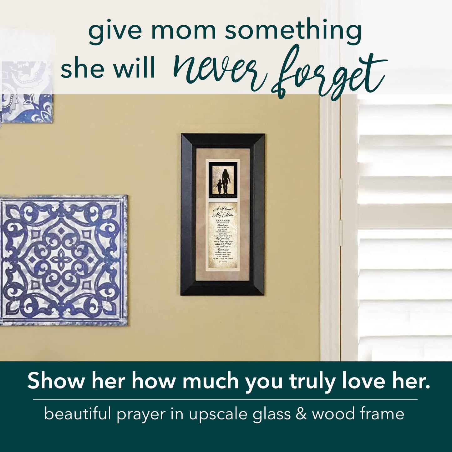 A Prayer for My Mom Traditional Wood Wall Plaque 8"x16" | Made in USA | Inspirational Christian Home Décor with Sentimental Verse for Mother | Faith-Based Decorative Sign for Living Room, Bedroom, Hallway