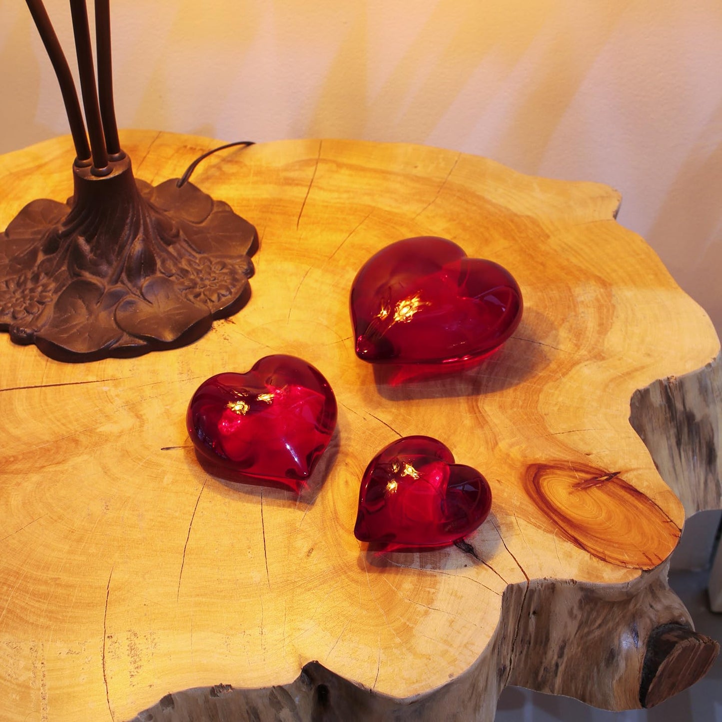 Ca D Oro Mother’s Day Small Red Glass Heart Paperweight – Hand Blown Murano-Style Glass Heart Ornament, Handmade Art Gift for Mom, Home Decor, Expressing Love for Mothers