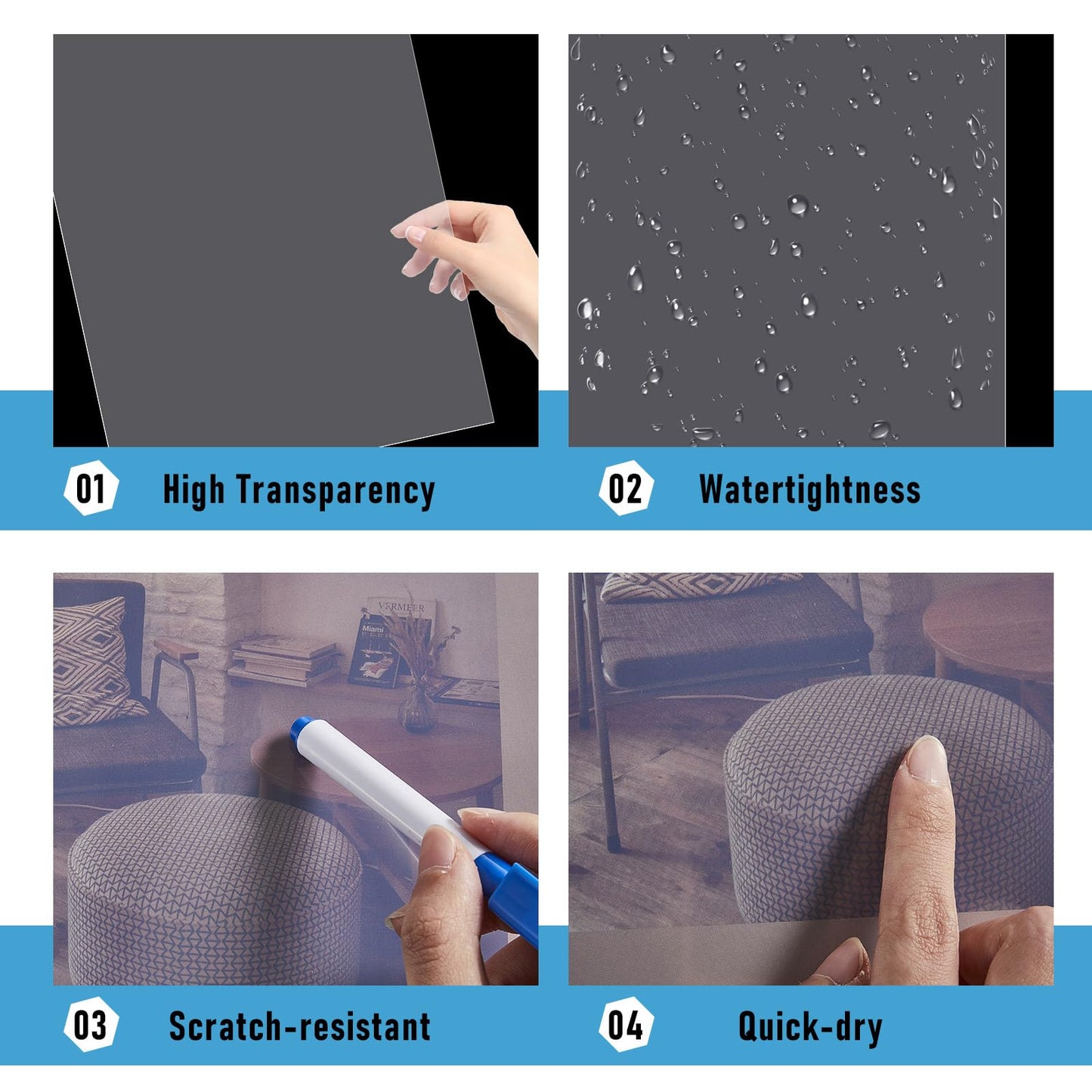 Timgle 13 x 19 Inch Waterproof Inkjet Transparency Film 50 Sheets Transparency Paper Sheets for Silk Screen Printing Transparent Printer Paper for Printers Overhead Projector Crafts 5 Mil