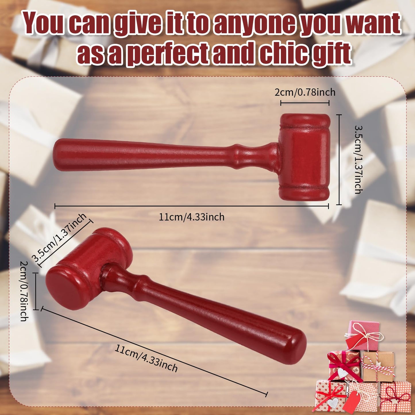 Chivertion 96 Pcs Wooden Judge Gavel Prop for Kids Student Adult Justice Law School Graduation Gift Durable Toy Gavels Hammer Mallet for Moot Courtroom Auction Sale Mock Trial (4.33''x1.38''x0.79'')