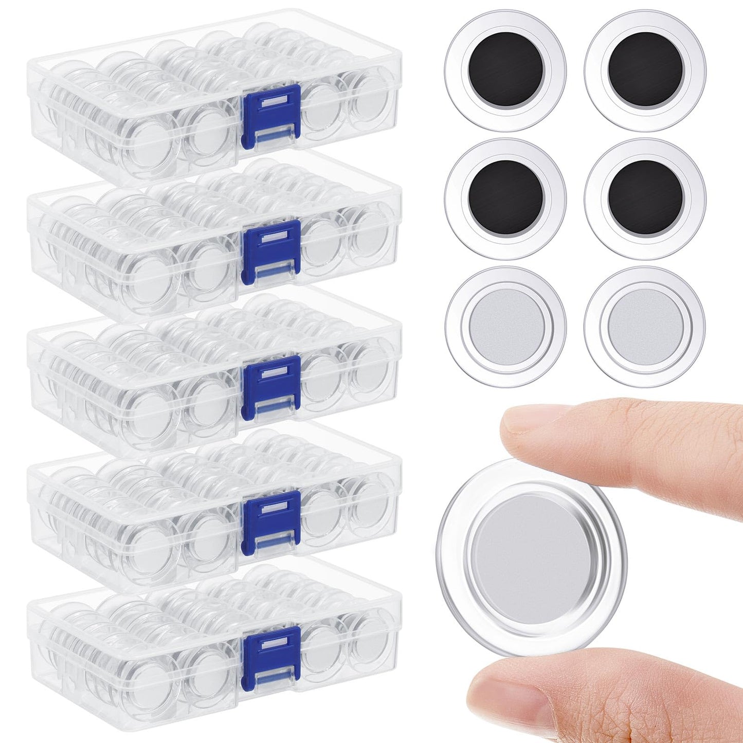 Outus 225 Pieces Clear Round Whiteboard Magnets 3 cm Refrigerator Magnets Dry Board Mini Fridge Teacher Supplies for Home Offices