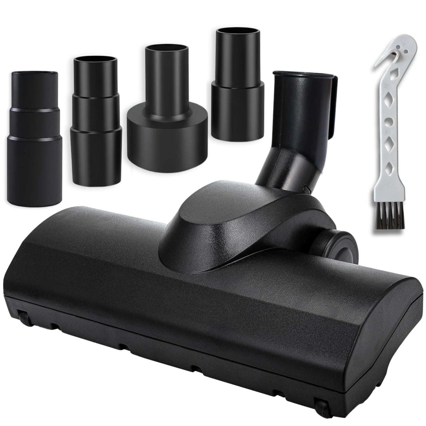 for Shop Vac Turbo Brush Head Vacuum Attachment for Rugs/Low-Pile Carpet/Hard Floor with Universal Hose Adapter Kit Fits 1-1/4'', 1-1/2'', 2-1/4'' & 1-3/8'' Hoses, Attachments for Pet Hair Removal