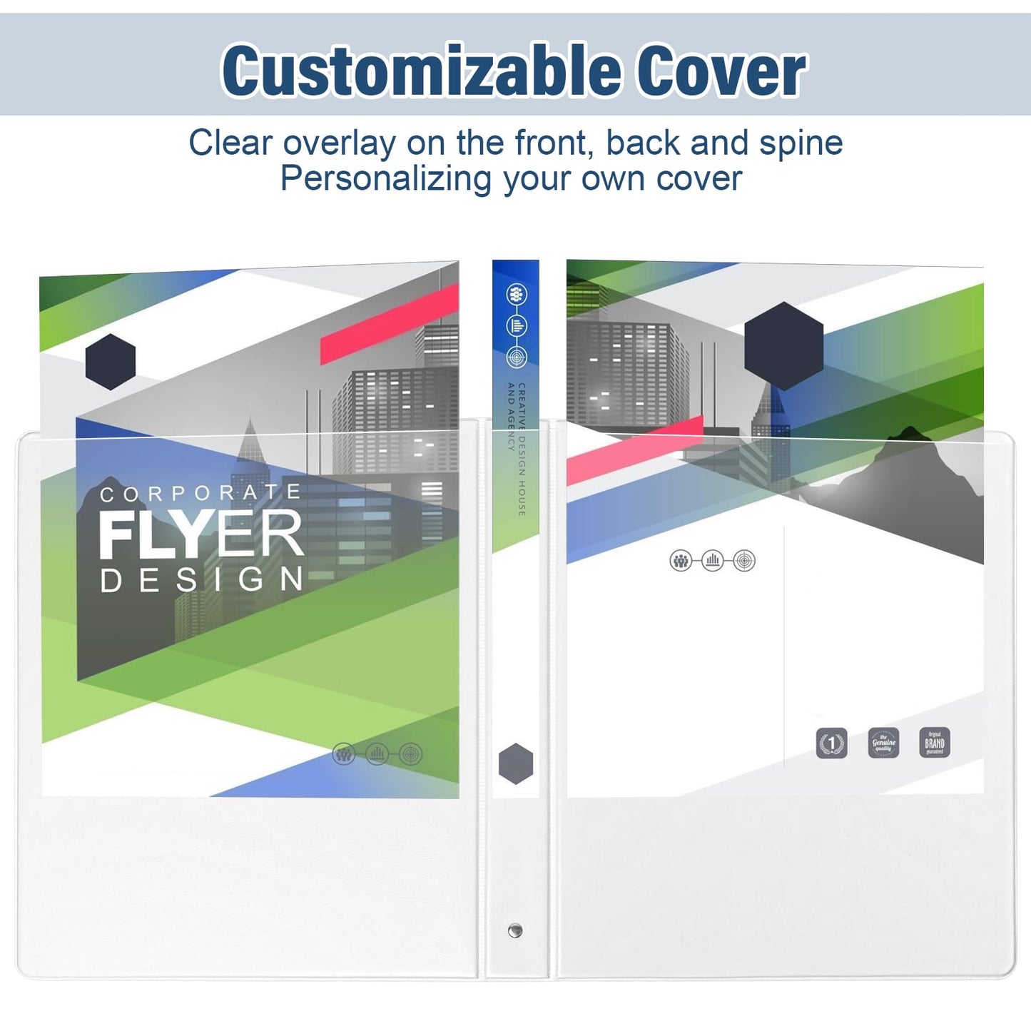1-Inch 3-Ring-Binder with Pockets - Bundle 12 Packs, 1'' Round Binders Holds 200 Sheets US Letter Size 8.5'' x 11'' - White Binders for Home, Office, and Back to School (1'' - 12 Packs)