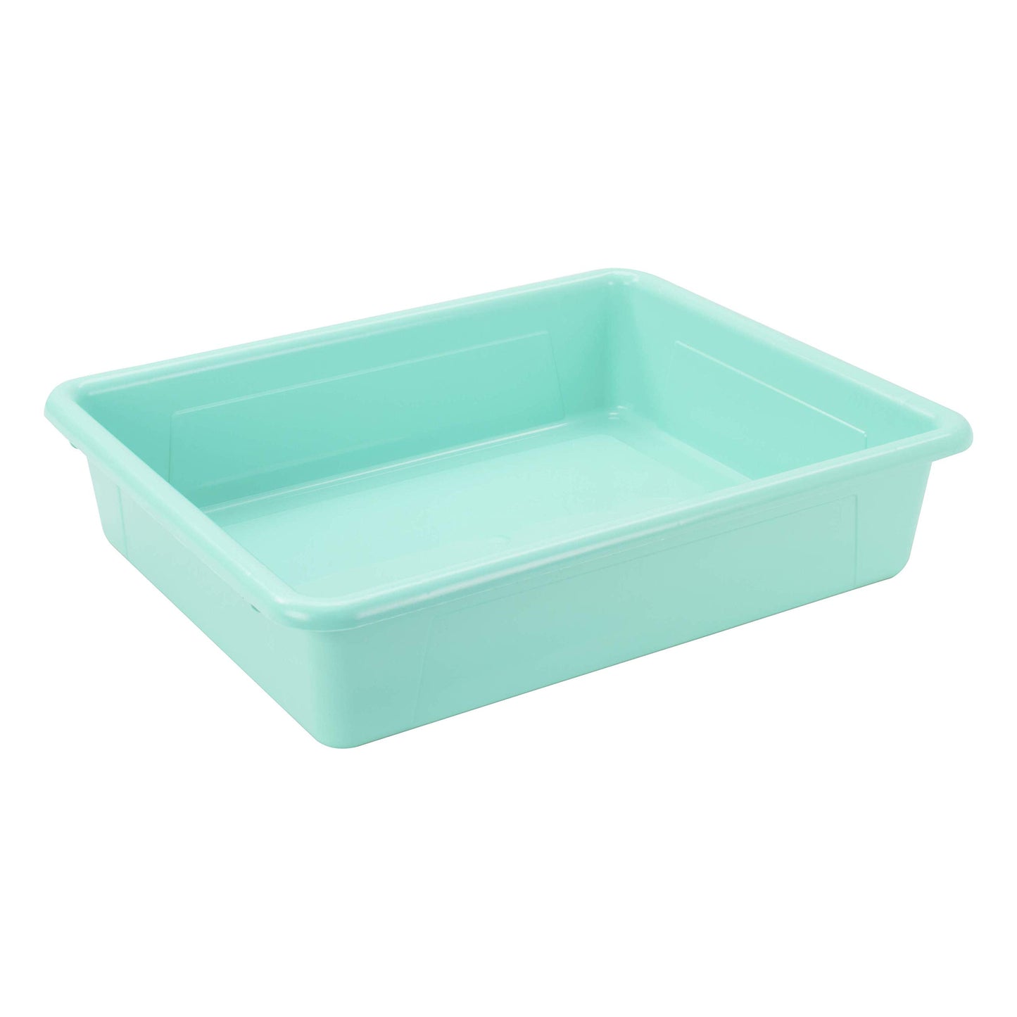 Storex Letter Size Flat Storage Tray – Organizer Bin with Non-Snap Lid for Classroom, Office and Home, Teal, 5-Pack (62541U05C)