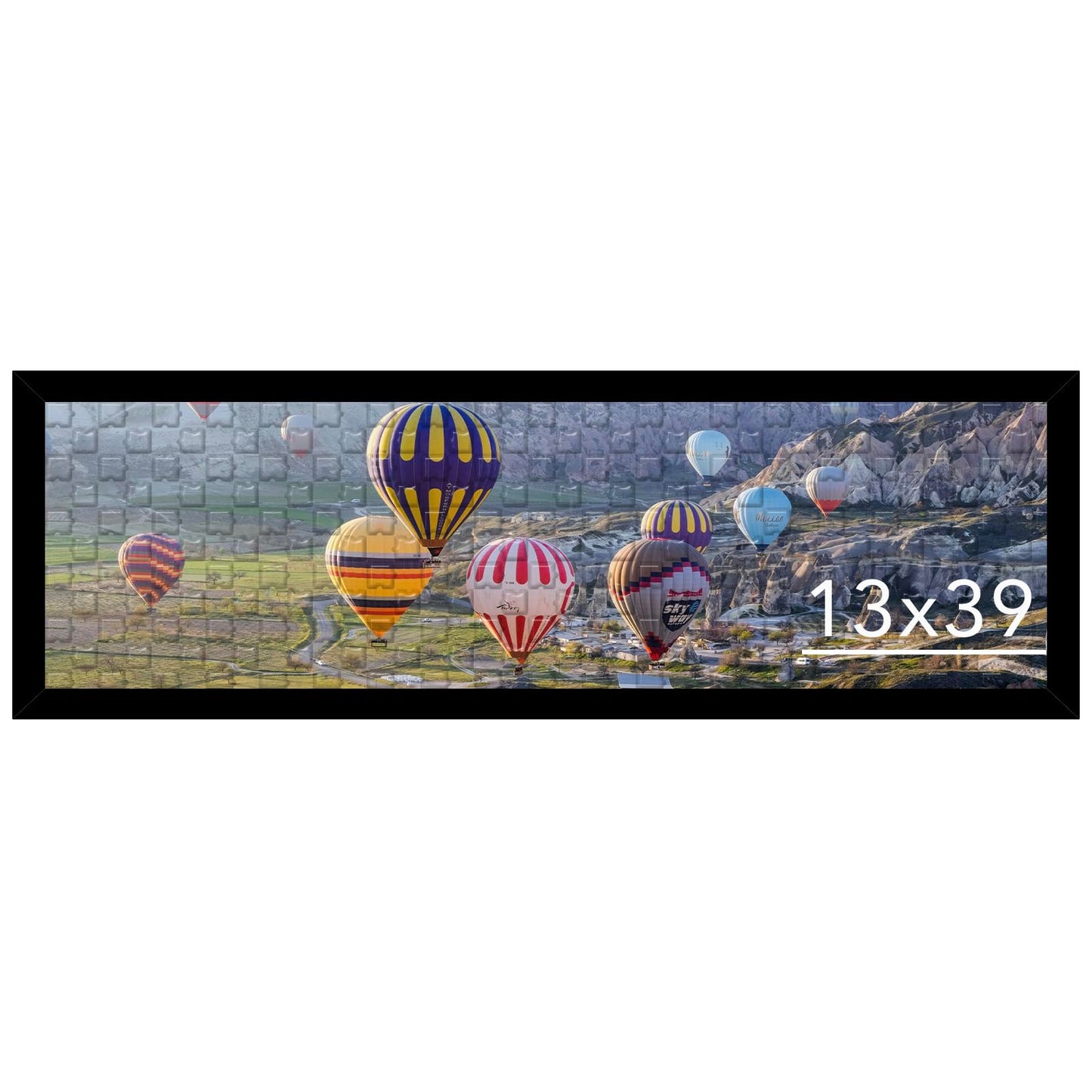 JCJMY 13x39 Picture Frame Black for Puzzles Poster Photo Picture, Horizontal and Vertical Formats for Wall Hanging, 13 x 39 Wall Gallery Poster Photo Puzzles Frame for 13 by 39 Photos Posters, Black