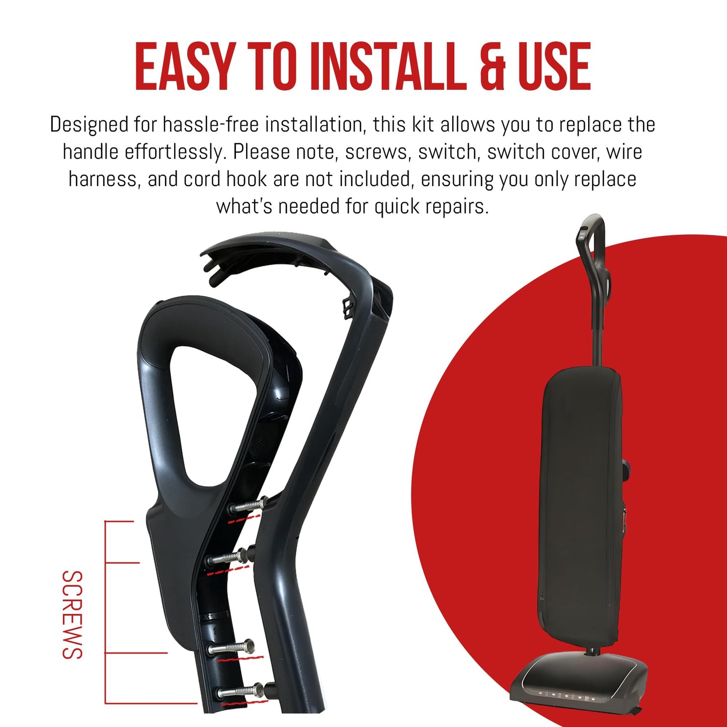MP Maresh Products Handle Set Replacement for Oreck Elevate Command and Control Vacuum Cleaners – Durable Vacuum Replacement Parts Compatible with Oreck Handle Assembly - Easy to Install - Black