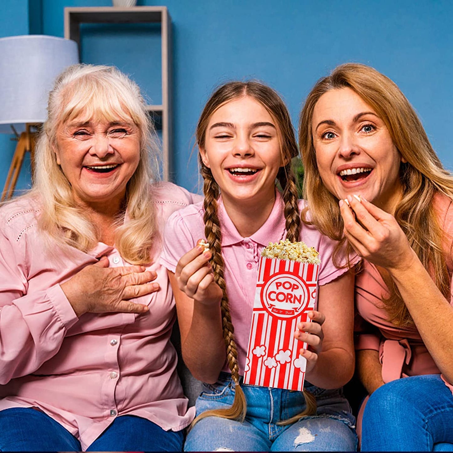 1000 Pieces Paper Popcorn Bags, 1 oz Bags Individual Servings for Machine Maker Cart Supplies, Small Mini Pop Corn Bag Bulk Carnival Party