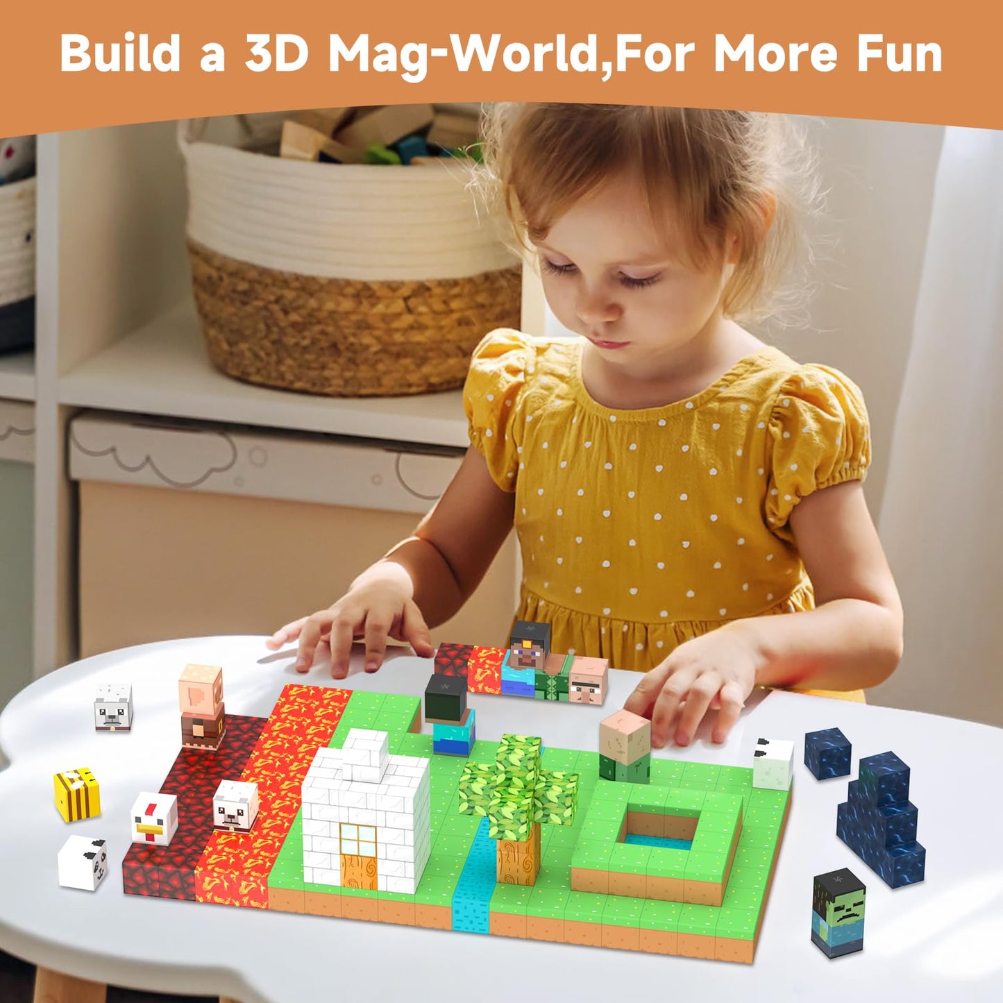 Magnetic Blocks 150 Pcs Building Toys Gifts Construction Toys for 3 4 5 6 7 8 Year Old Boys & Girls, STEM Montessori Sensory Creative Kids Toys