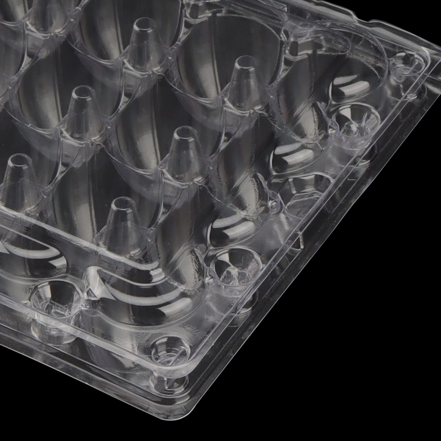 LEXININ 100PCS 24 Grid Quail Egg Cartons, Clear Quail Egg Containers, Plastic Quail Egg Holder Trays for Kitchen Storage