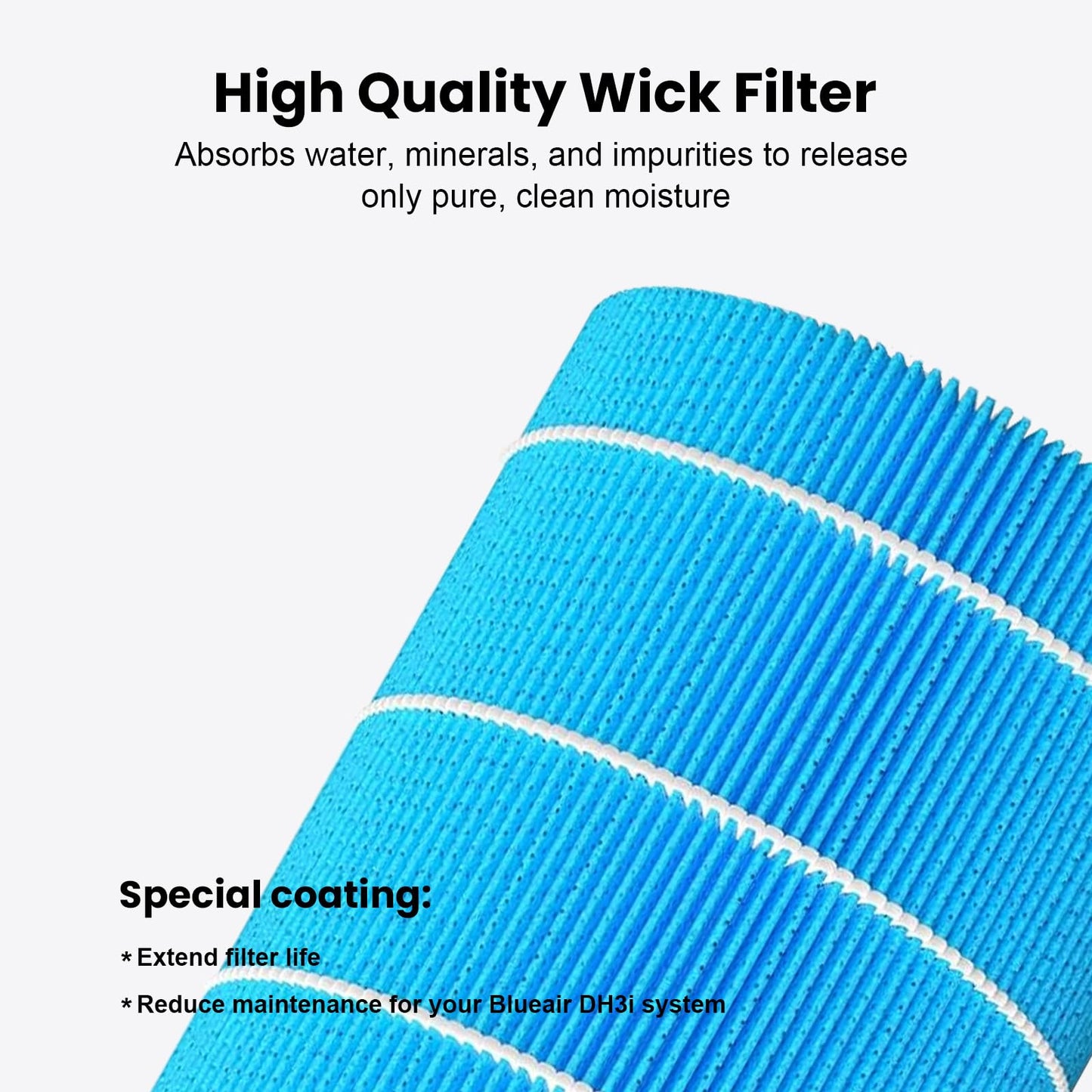 DH3i Replacement Particle Filter & Wick Filter Compatible with Blueair 2-in-1 Purify + Humidify Air Purifier and Humidifier, True HEPA Filter High-Efficiency Activated Carbon Filter for Baby Bedroom