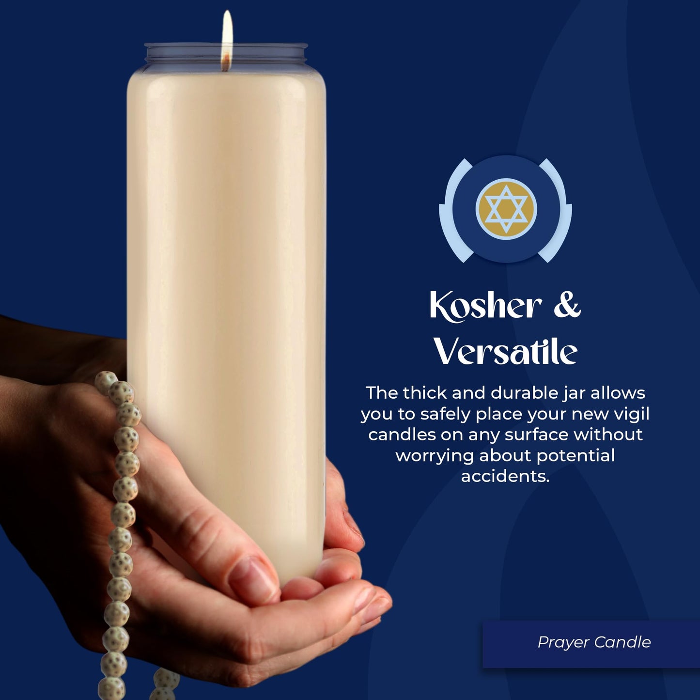 Lerner 9-Day Memorial Candles, 10 Pack, 7” Pillar Prayer Candle in Plastic Jar, Long-Lasting Smokeless Clean Burning Mourning & Shiva Candle for Vigils, Church, Emergencies, Jewish Yahrzeit Candles