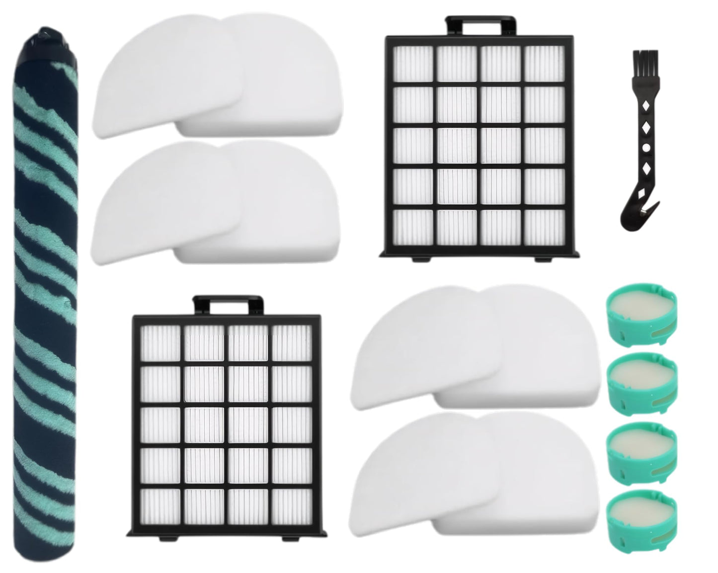 AZ4002 filter Compatible with shark detect pro/Shark Power Detect Upright Vacuum AZ4000 AZ4002 AZ4000C-2HEPA+4Foam&Felt Filters+1Cleaning Brush+4Odor Neutralizer Cartridge+1Main Brush (12pcs) (12 pcs)