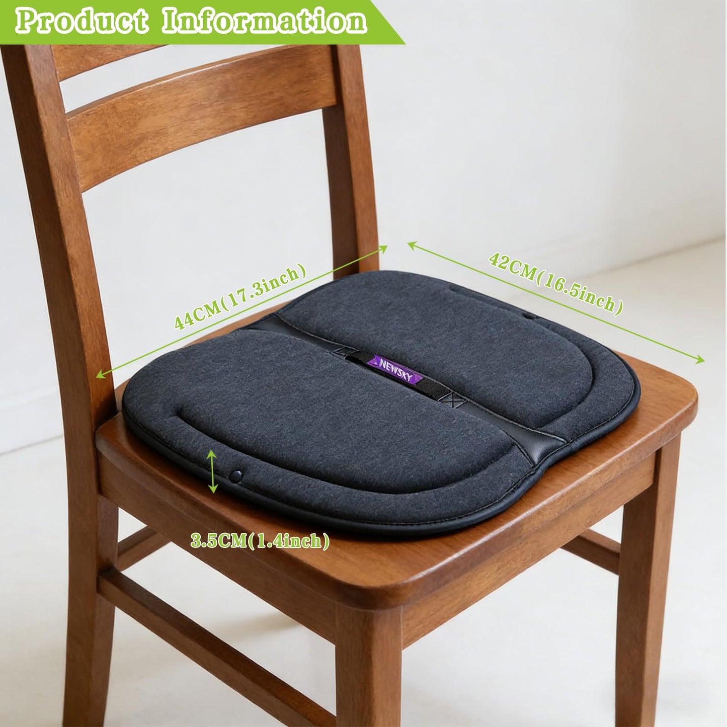 Newsty Gel Seat Cushion Orthopedic Lightweight Folding Seat Cushion for Car/Chair/Train/Airplane/Stadium Seat