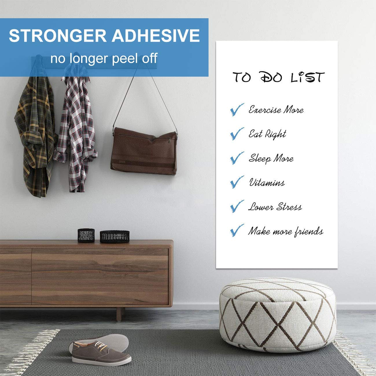 AFMAT Whiteboard Sticker, 11ft Dry Erase Wallpaper, Peel and Stick Whiteboard Contact Paper for Wall, 132'' x 17.3'' White Board Stick on Wall, Dry Erase Board Roll Adhesive, 6 Markers, 2 Rolls WS002
