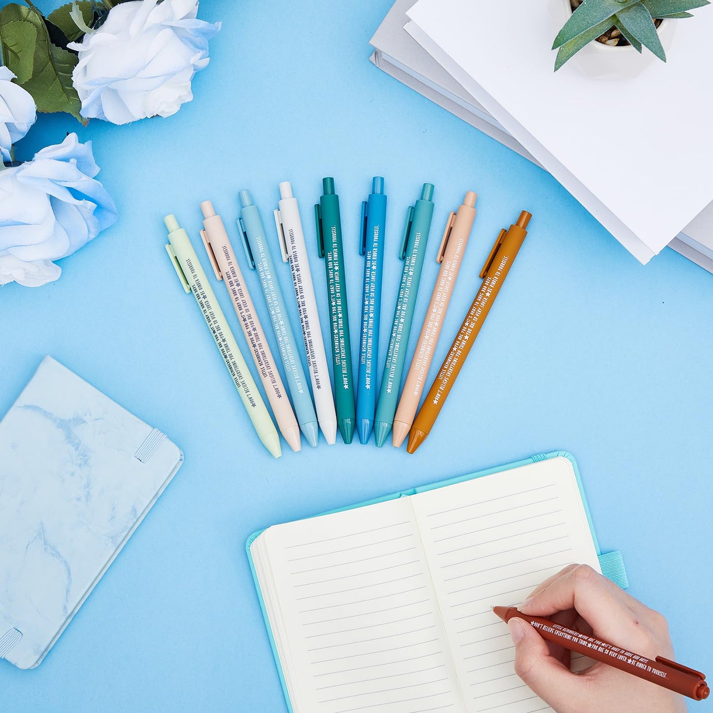 Sayglossy 200 Pcs Inspirational Pens Gifts Bulk Mental Health Motivational Quotes Ballpoint Pen Black Ink Thank You Appreciation Gift for Employee Coworker Office Staff Teacher Nurse Week (Multicolor)