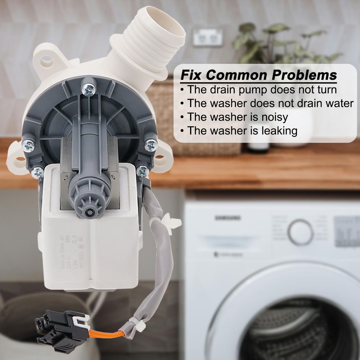 Washer Drain Pump by SupHomie - Compatible with GE GTW680BSJ3WS GTW680BSJ4WS GTW680BSJ5WS GTW680BSJ6WS GTW685BPL1DG GTW685BSL0WS GTW685BSL1WS Washing Machine