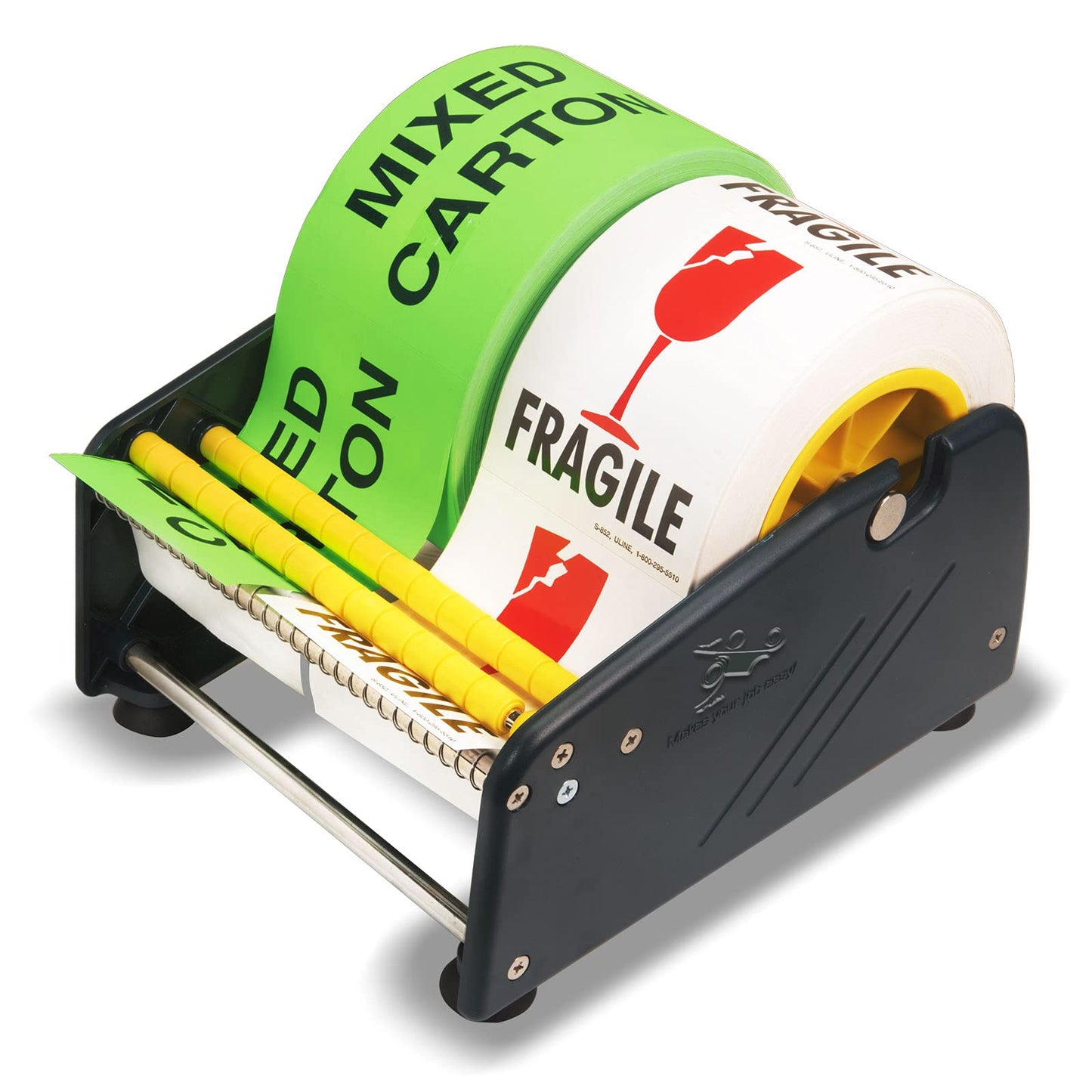 Excell LD-619 Economy Lightweight Table Label Dispenser (6.5 Inch Wide) Adjustable Sticker Roll Holder Dispenser for Home, Office, Retailer Stores and Warehouses Shipping Supplies (6.5 Inch)