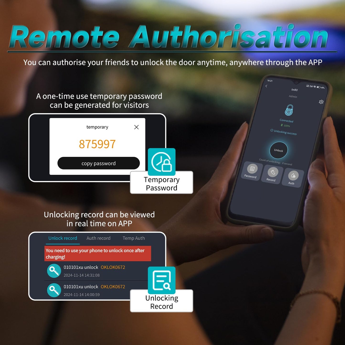 SFW NEW Smart Lock Box, Bluetooth Key Box with App Control & Passcode, Waterproof Wall Mounted & Door Hanging Security Key Lock Box for Home Realtor Office Warehouse