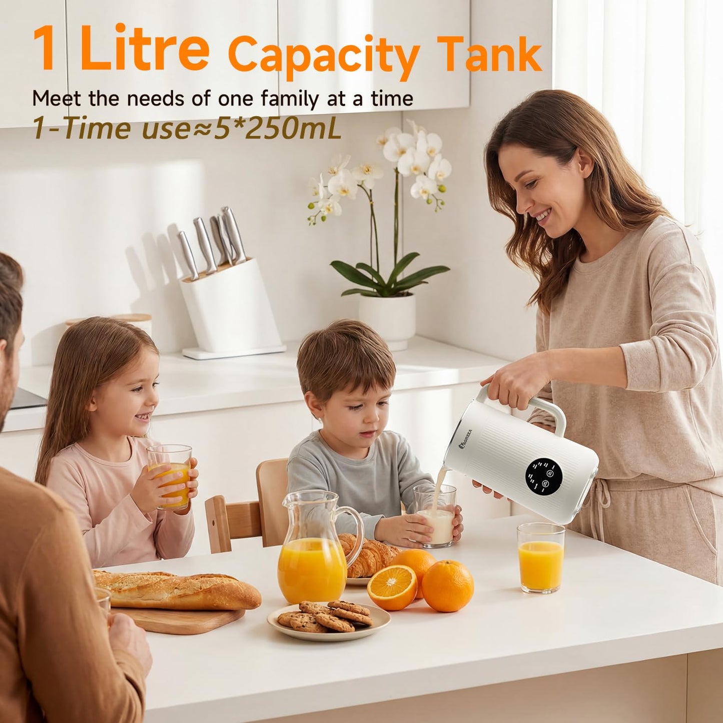 8-IN-1 IAGREEA Nut Milk Maker Machine, 35 oz Soy Milk Maker, Oat, Soy, Plant Based and Dairy Free Beverages, Juice, 2H Keep Warm Countertop Blender, 10 Blades, 12H Delay Start, BPA-Free, Self-Cleaning