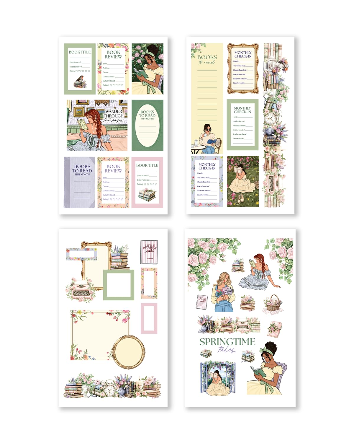 Literary Seasons Sticker Book – Book Lover Planner Stickers for Journaling, Scrapbooking & Reading Tracker, Seasonal Decorative Stickers for Winter Spring Summer Fall, Bookish Stationery Gift