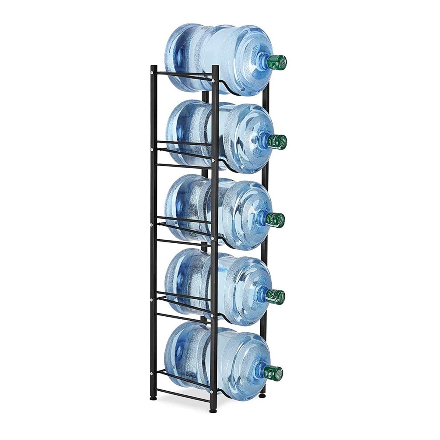 LIANTRAL Water Cooler Jug Rack, 5-Tier Heavy Duty Water Bottle Holder Storage Rack for 5 Gallon Water Dispenser, Save Space (Black)…