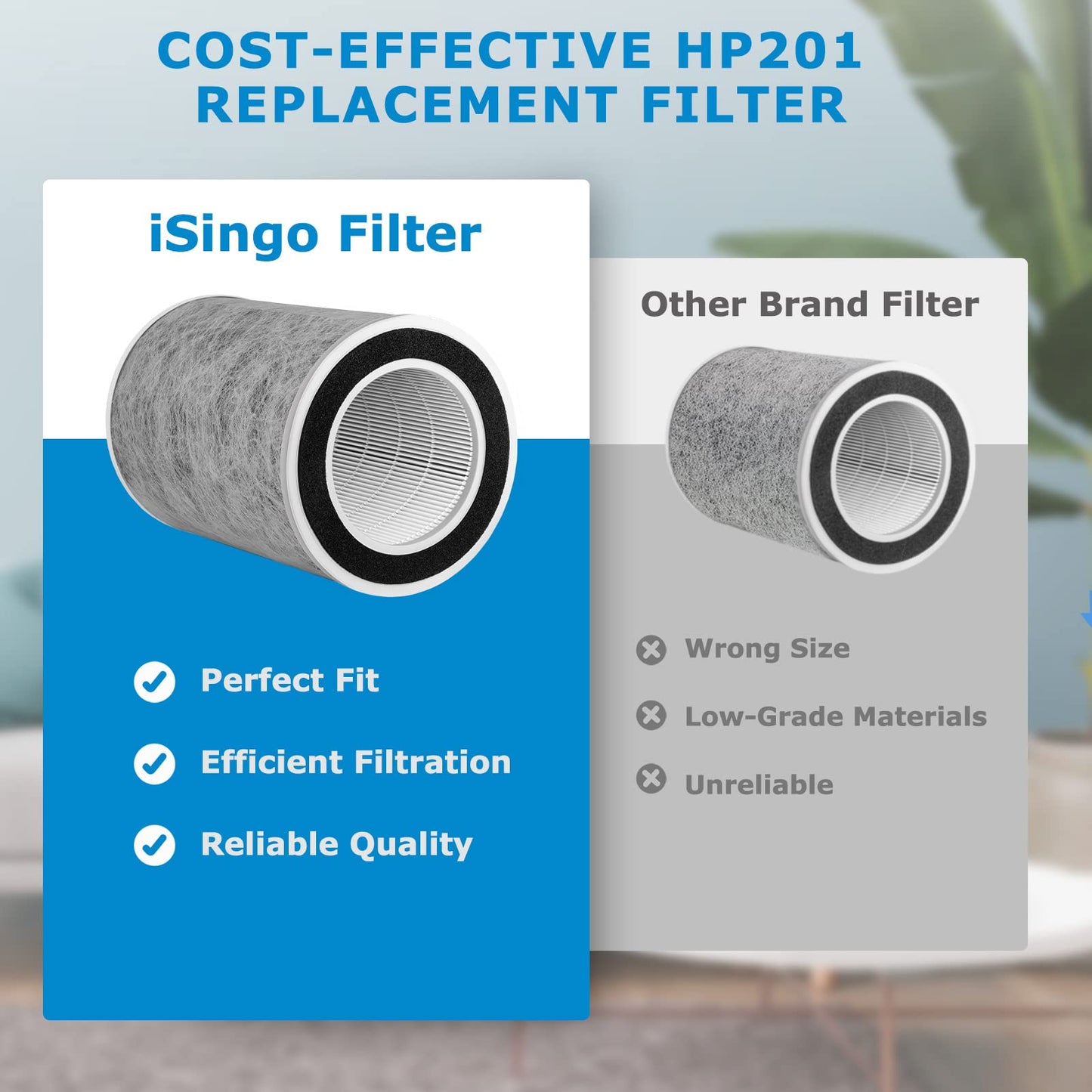 HP202 Replacement Filter Compatible with Shark HP200 Series, HP201, HP232, HP302 & HC502 Air Purifier MAX, Part #HE2FKBAS, HE2FKBASMB, HE2FKPET, HE2FKPRO (1-Pack)