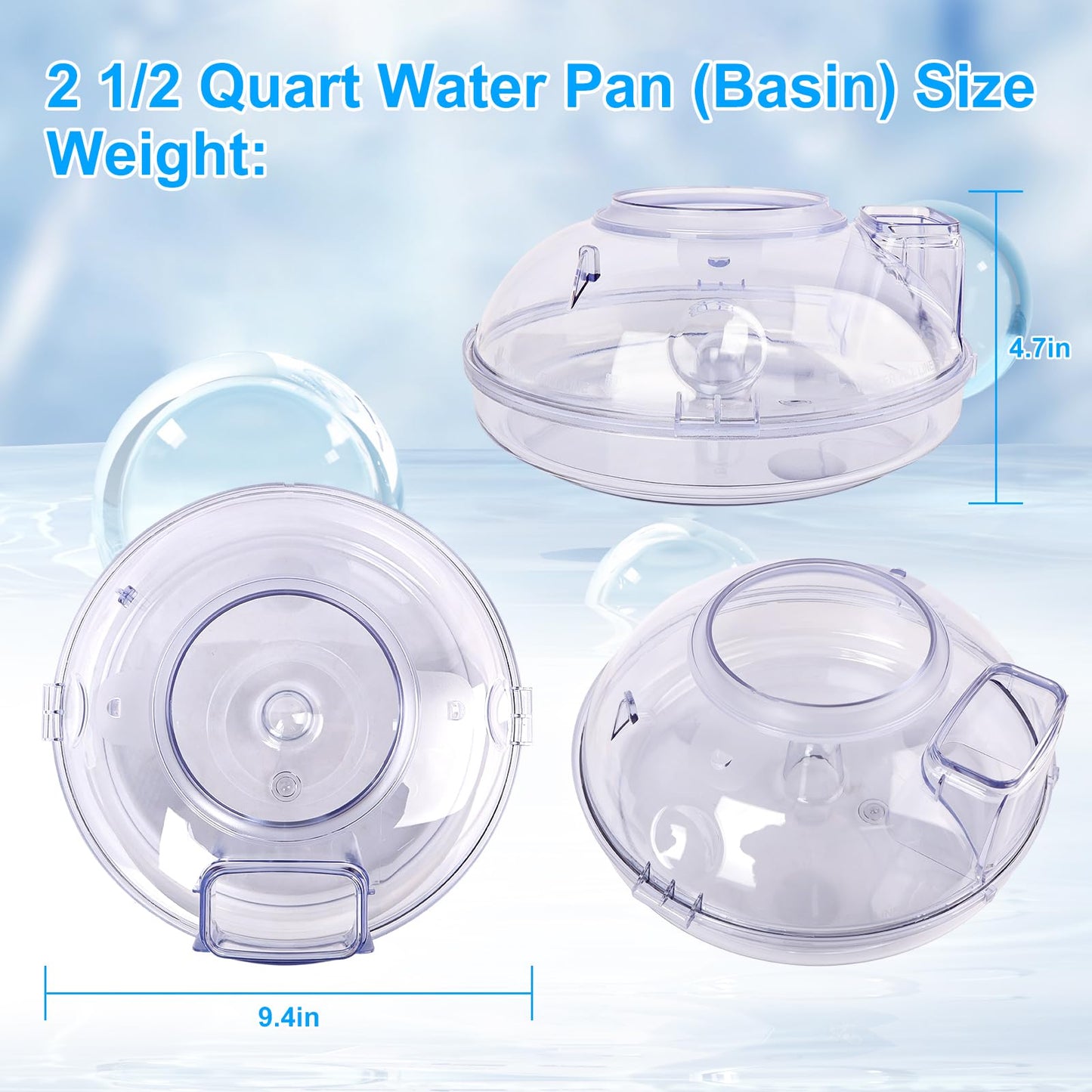 2 1/2 Quart Water Pan (Basin) Fit for Rb Vacuum Cleaner Replacement for E Serie and E2 Type 12 (Black, Silver, Gold), E2 (Black, Gold 2, Blue 2) Vacuum Cleaning System