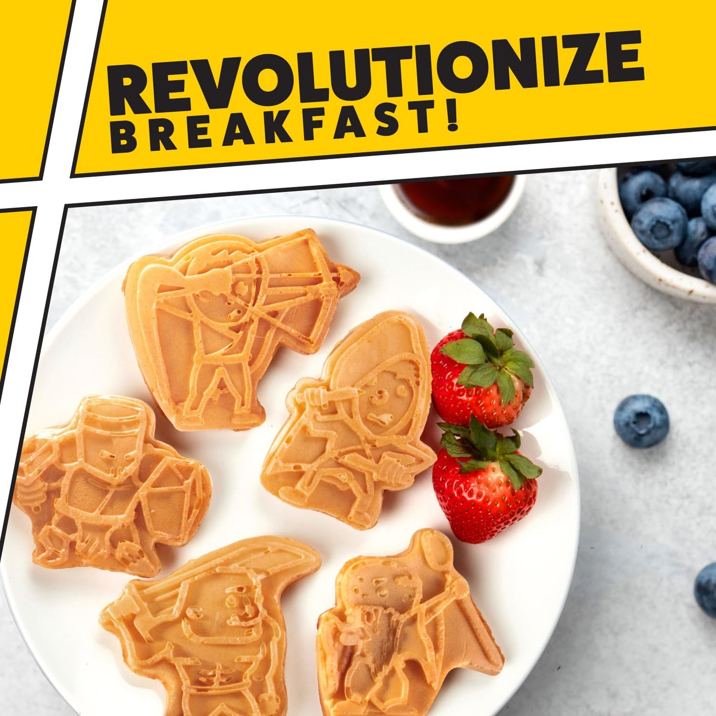 Dungeon Heroes Electric Mini Waffle Maker- Eat Wizards Fighters Clerics for Morning Breakfast Fun- Novelty Pancakes in Minutes, Non-Stick Fantasy Dragon for Tabletop Gamers- Great Waffler Novelty Gift