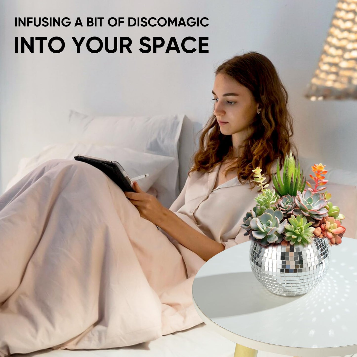 6 Pcs Disco Ball Vase Disco Ball Planter for Centerpieces Disco Ball Decor Flower Vase with Silver Mirror Glass for Wedding, Birthday, Party (4" X 4.7")