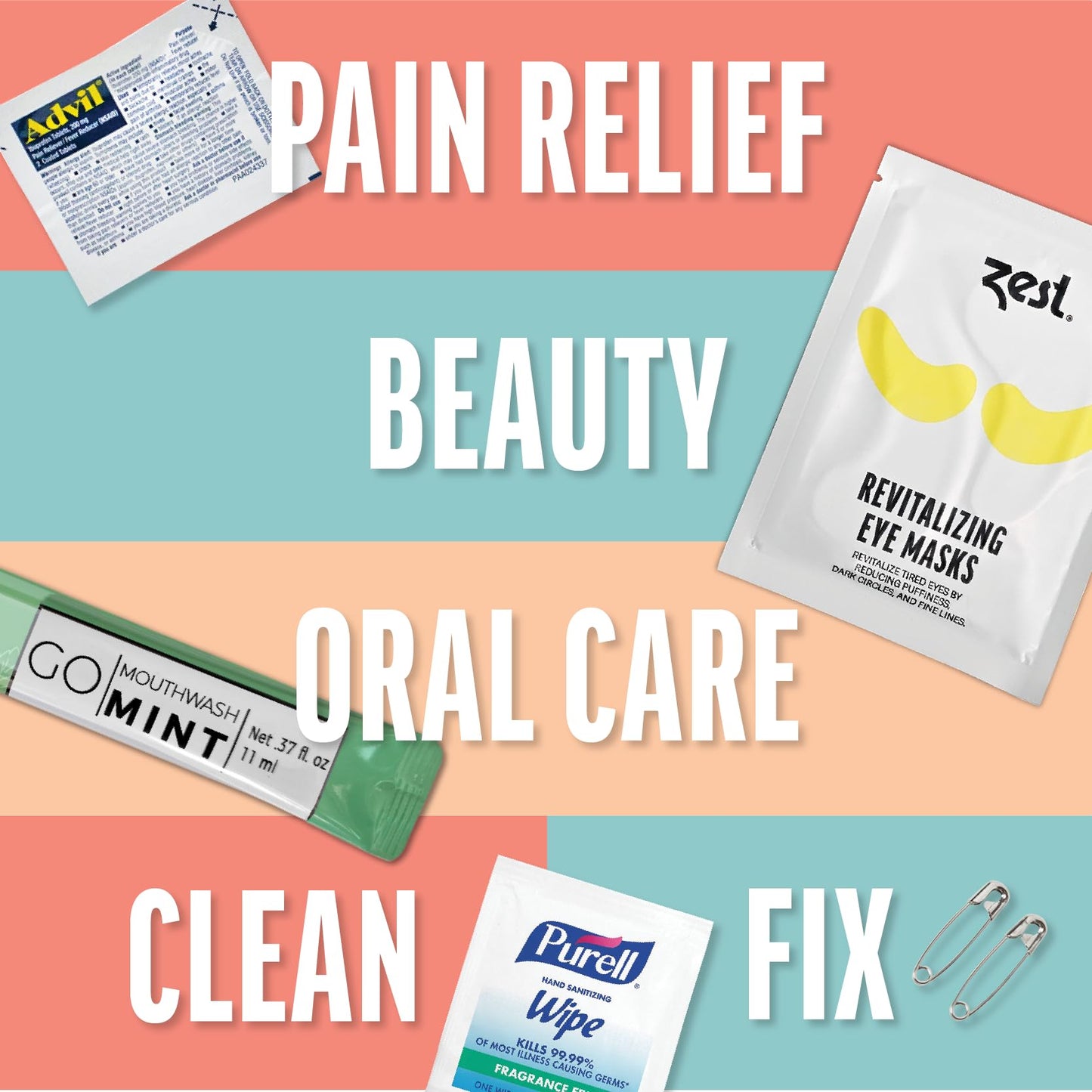 10 Piece Pre-Filled Gift Bags (10 Pack) - Essential Gift Bag - Wedding, Birthday, or Bachelorette Party Favors - Zest Hydration Packets, Gum