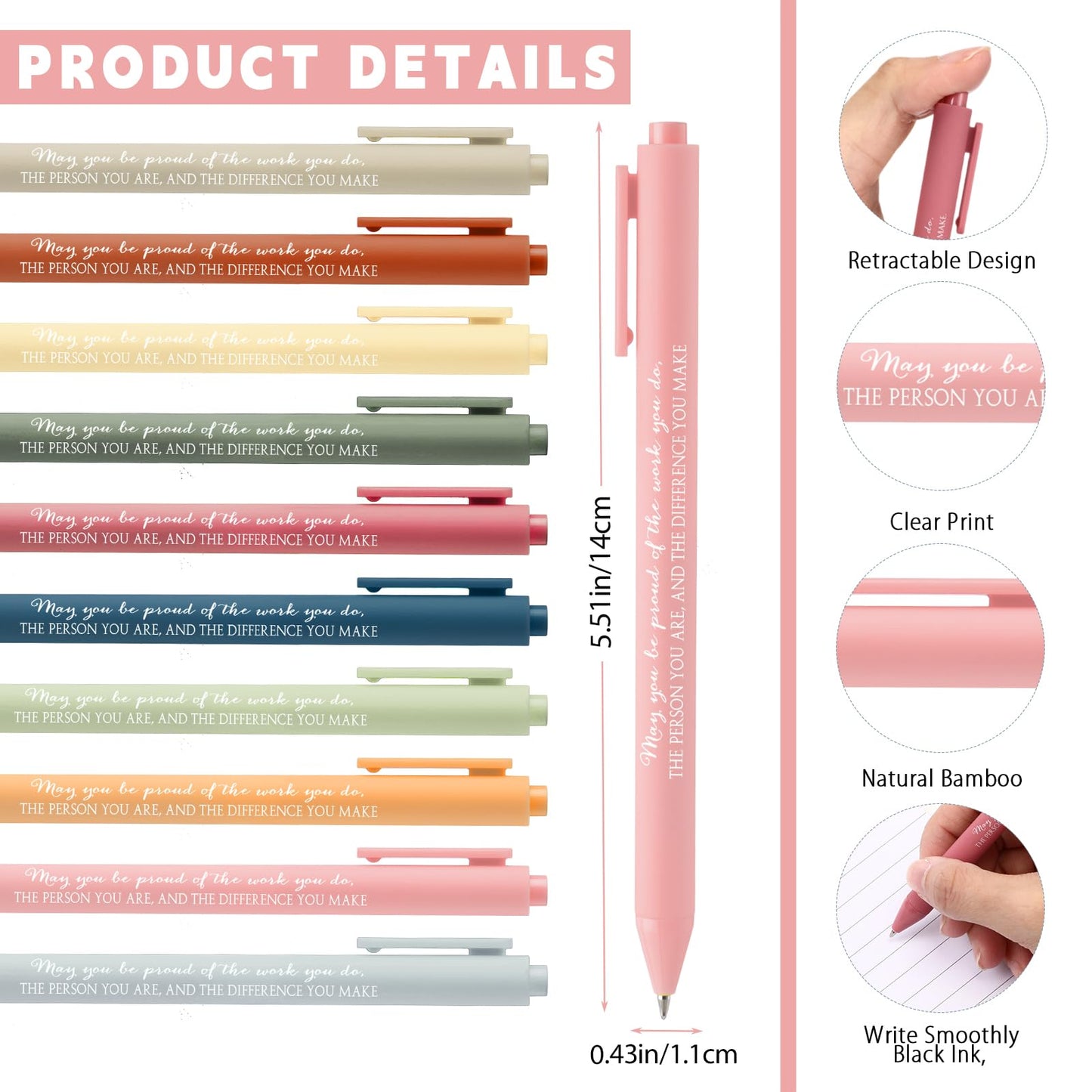 Jetec 25 Sets End of Year Teacher Appreciation Gift Employee Coworker Motivational Spiral Notebooks with Sticky Notes Pens Thank You Gifts for CNA Week Graduation(Bright Color,You are)