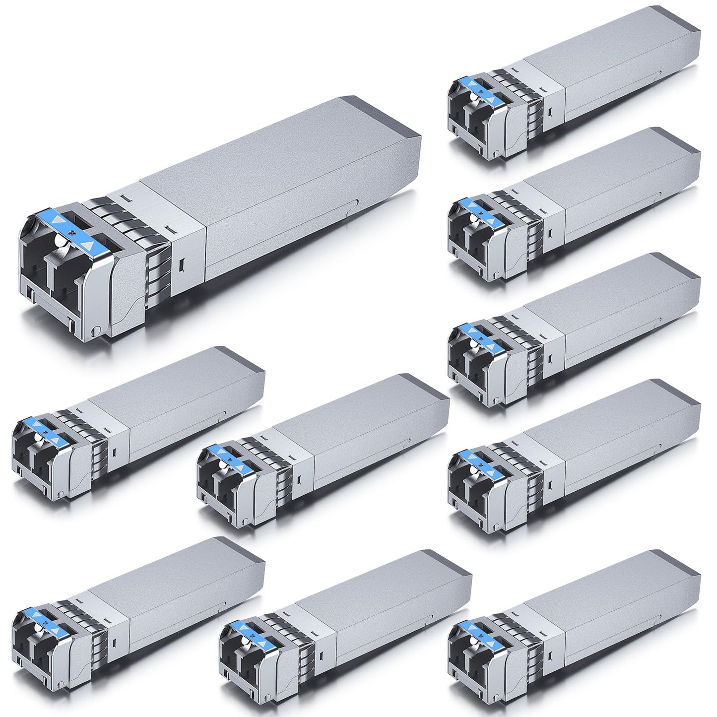 10Gtek 10GBase-LR SFP+ Transceiver, 10G 1310nm SMF SingleMode Fiber Optic Module, 10km, for Cisco SFP-10G-LR, Meraki MA-SFP-10GB-LR, Ubiquiti UniFi UF-SM-10G, Fortinet, Mikrotik and More, Pack of 10