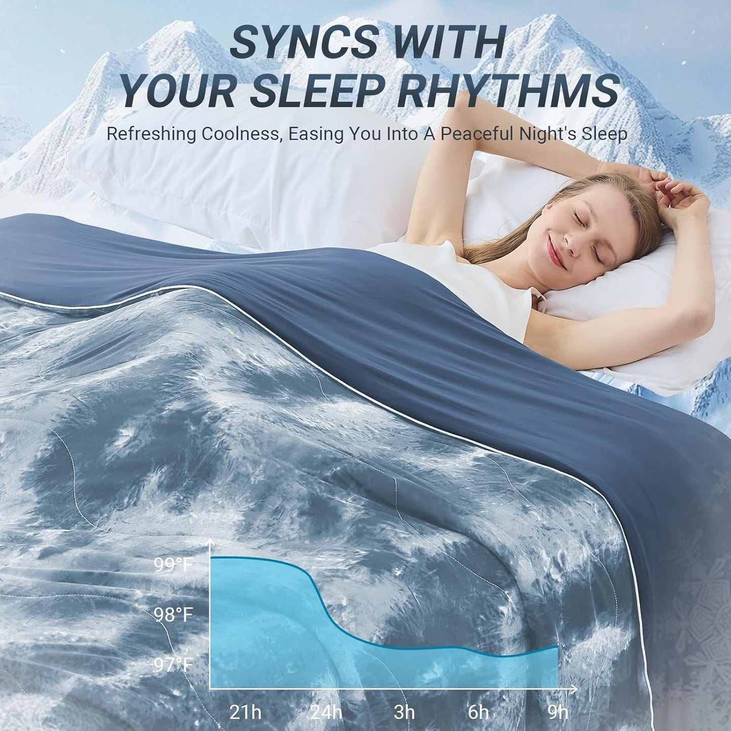 Cushious Cooling Comforter Queen Size, Summer Cooling Blankets for Hot Sleepers and Night Sweats, Lightweight Breathable Cooling Comforter Bedding for Sofa, Bed, Camping, Office