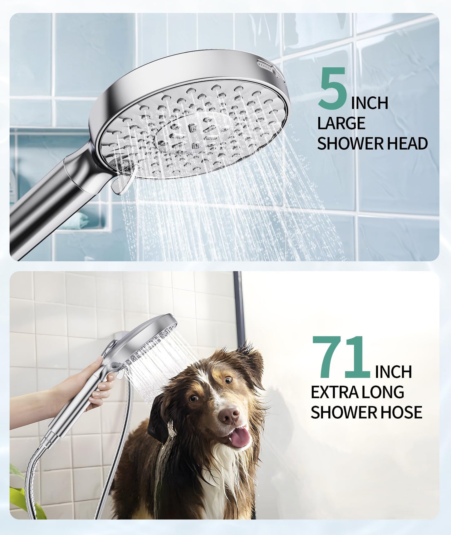 SR SUN RISE Filtered Shower Head with Handheld High Pressure 9 Spray Mode Showerhead Detachable Shower Head Water Softener Filters Beads for Hard Water Remove Chlorine 1 Filter Chrome