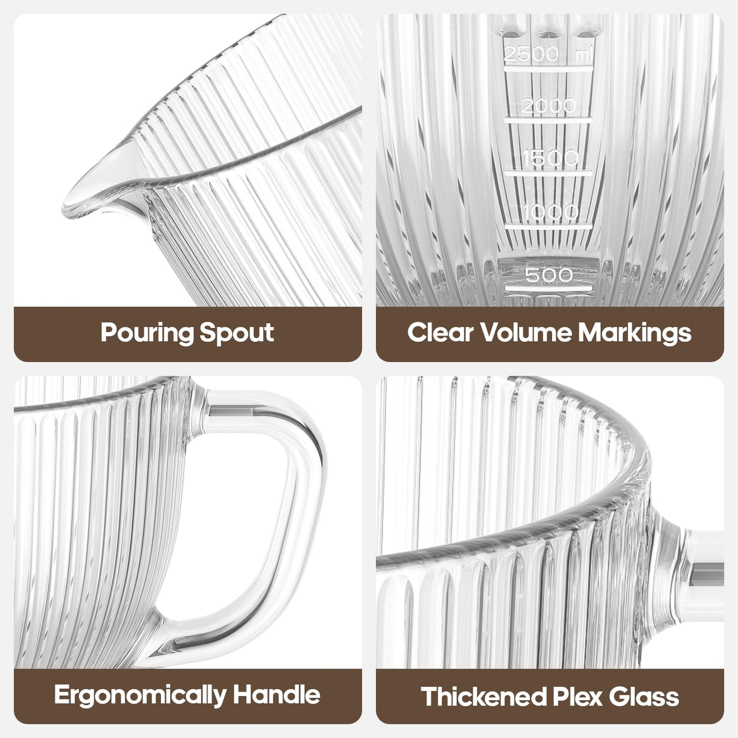 Glass Kitchen Aid Mixing Bowl, 4.5-5 Quart Tilt-Head for Kitchen Aid Glass Mixer Bowl, Pour Spout & Measurement Markings, Dishwasher Safe