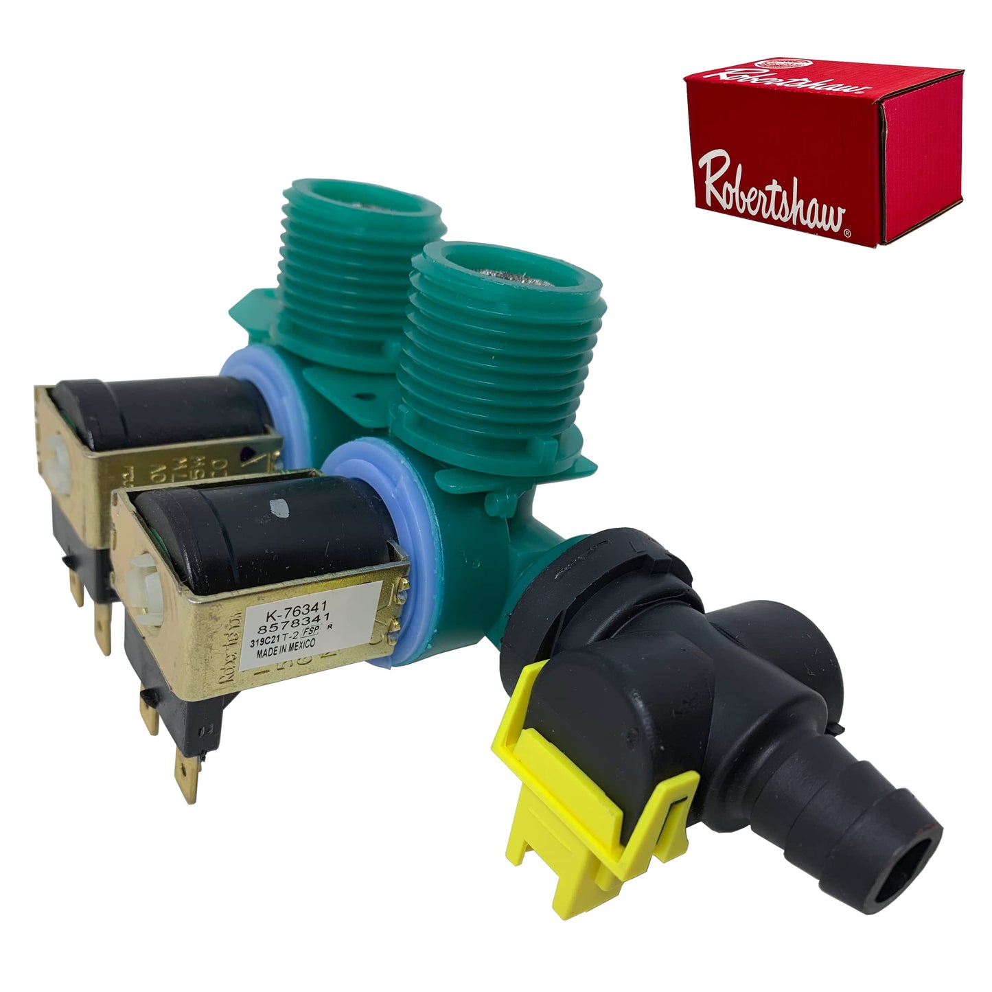 [8578341 Valve OEM Mania] 8578341(K-76341) NEW OEM Produced for Whirlpool Washer Water Inlet Valve Replacement Part WP8578341 AP6013540 PS11746766 AP6013539 8578340 PS11746765